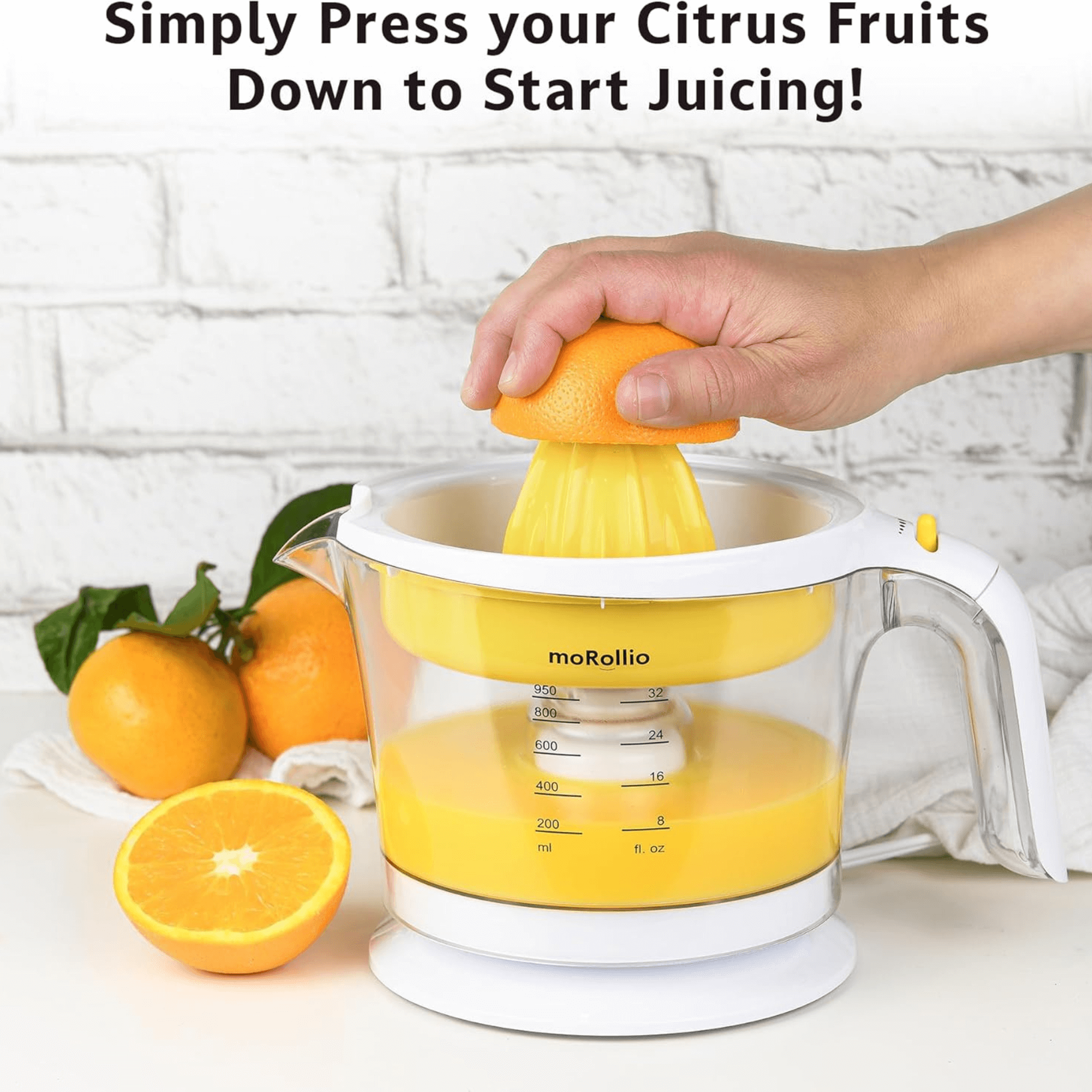 moRollio Compact 32oz Electric Citrus Juicer Jupiter Gear Home