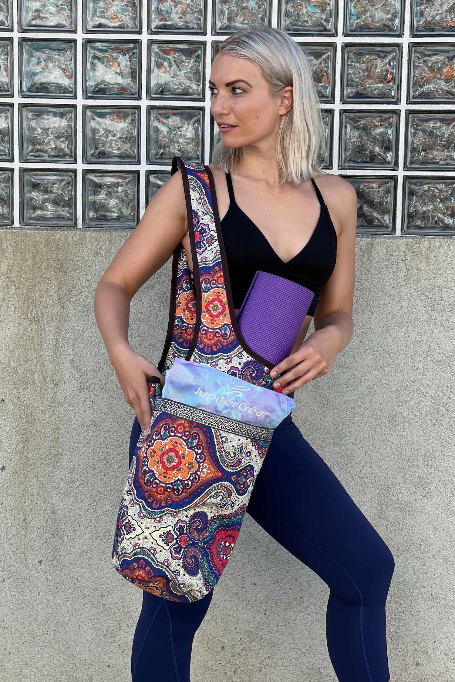 JupiterGear Yoga Mat Carrying Tote Bag with Large Size Pockets | Multipurpose and Fit Most Size Mats Jupiter Gear Home