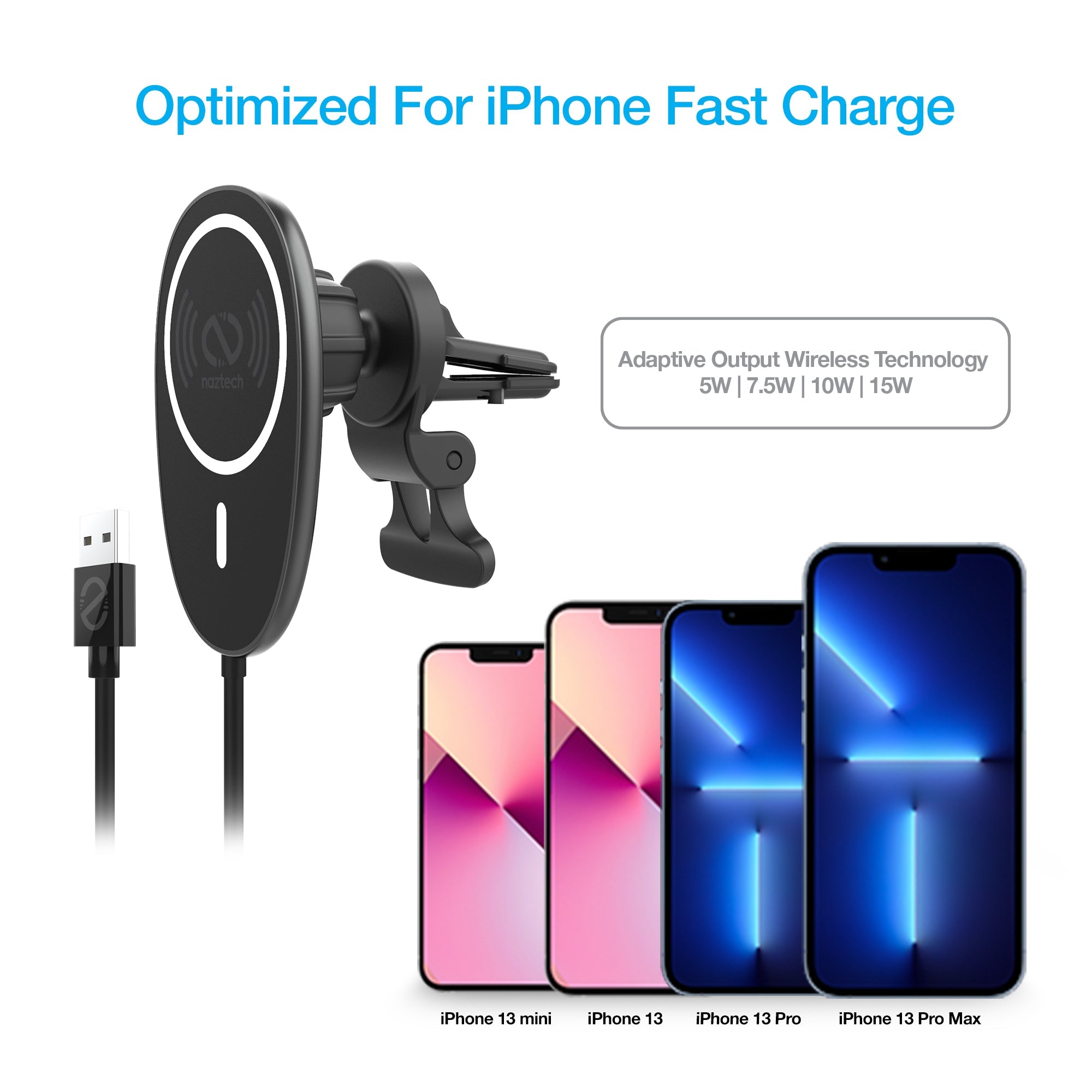 Naztech MagLock 15W Wireless Charging Vent Mount Jupiter Gear Home