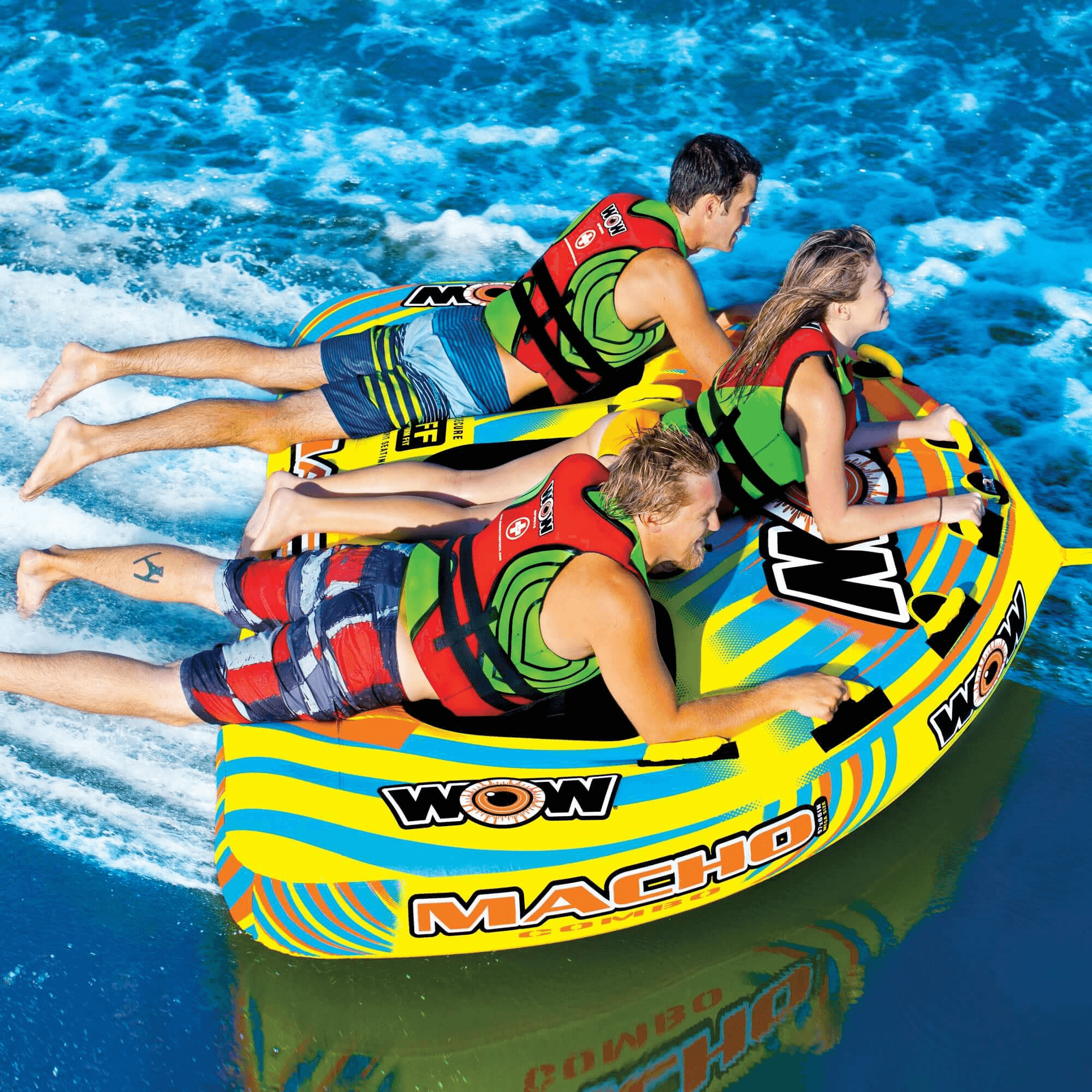 WOW Watersports Macho Multiple Riding Positions Tube for Up to 3 People Jupiter Gear Home