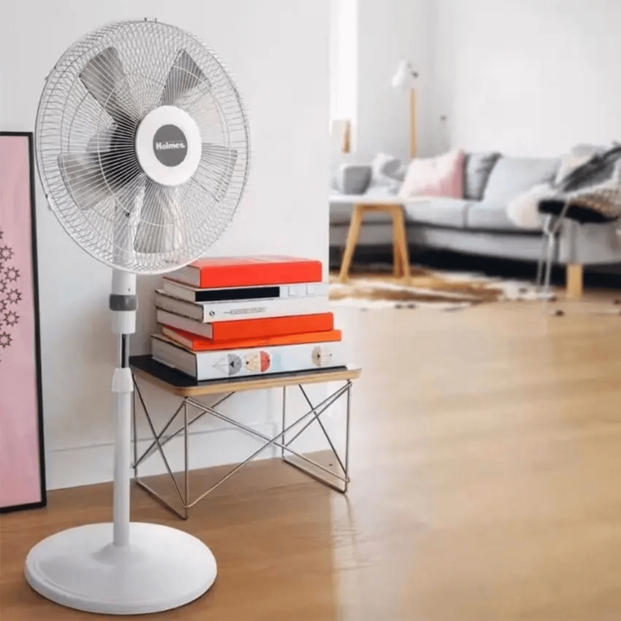 Holmes Oscillating 16" Pedestal Stand Floor Fan with Round Base Jupiter Gear Home