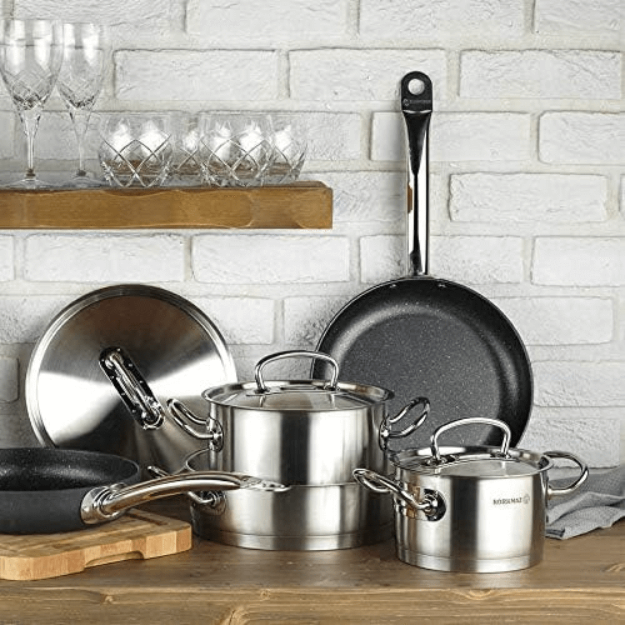Korkmaz Proline 4Qt Stainless Steel Saucepan with High Profile Lid Jupiter Gear Home