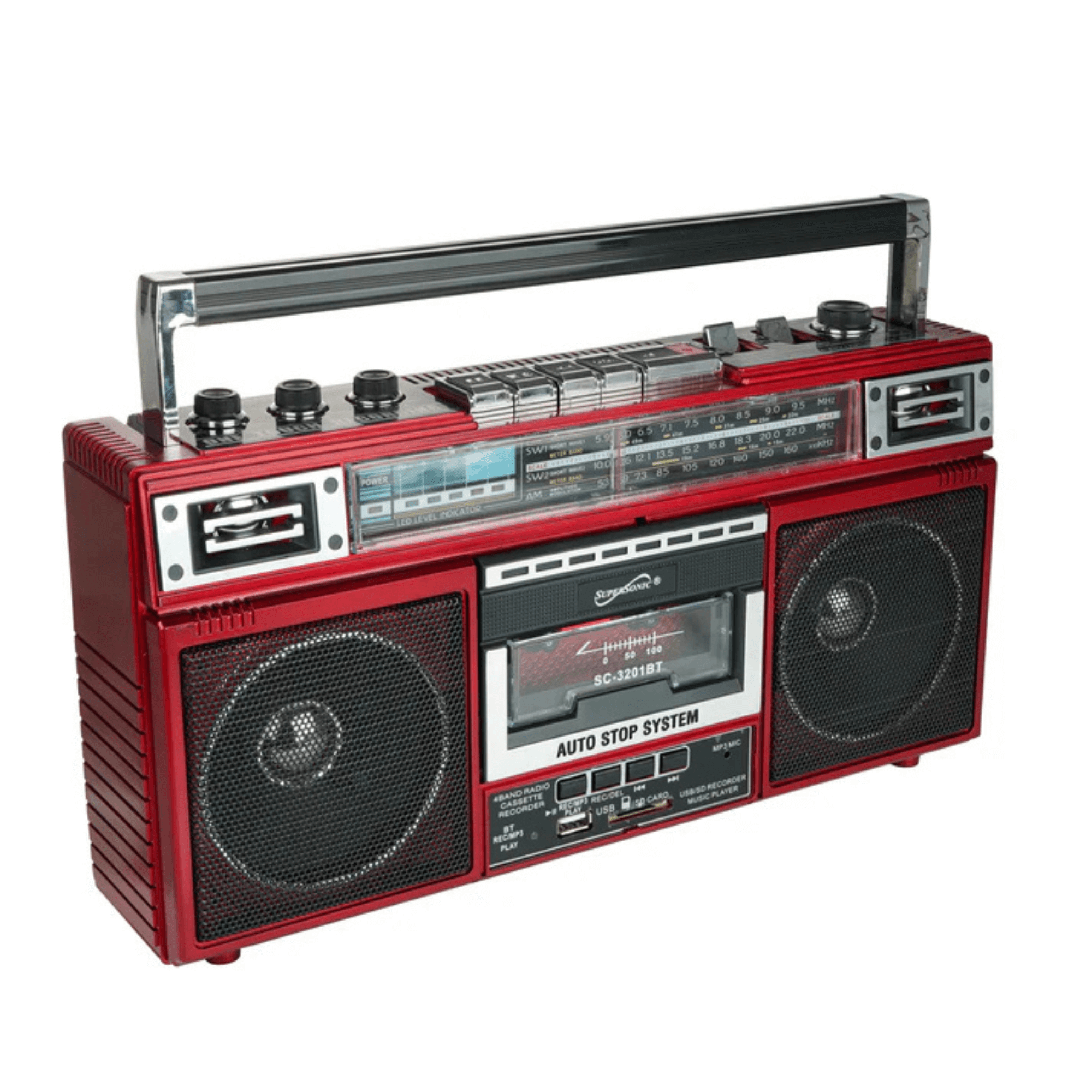 Supersonic 4 Band Bluetooth Radio & Cassette Player + Cassette To Mp3 Converter Jupiter Gear Home