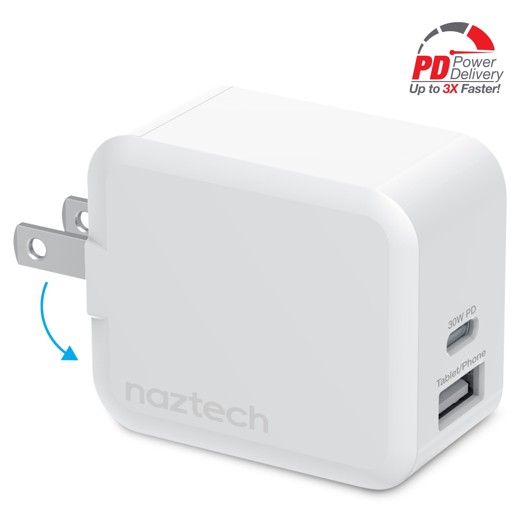 Naztech 30W USB-C PD Dual Output Fast Wall Charger Jupiter Gear Home
