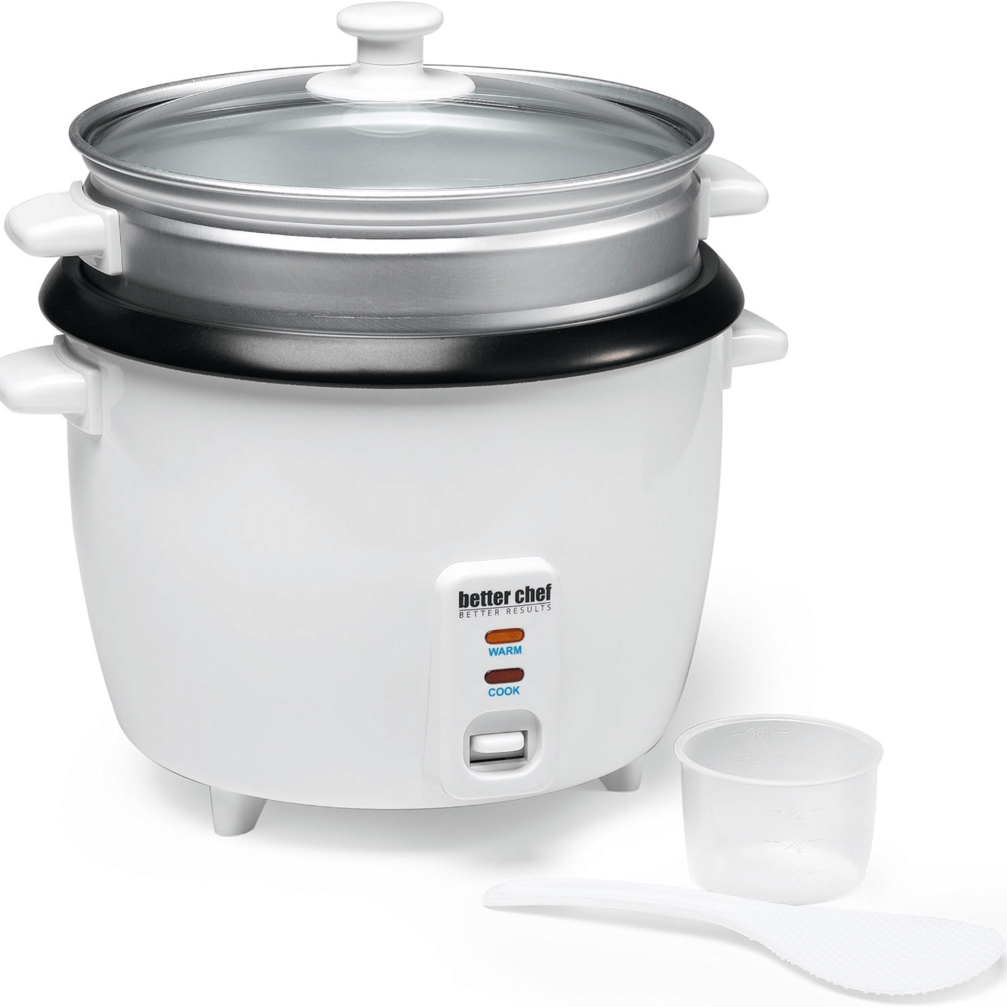 Better Chef 10-Cup - 20-Cup Cooked - Non-Stick Rice Cooker with Steamer Attachment Jupiter Gear Home