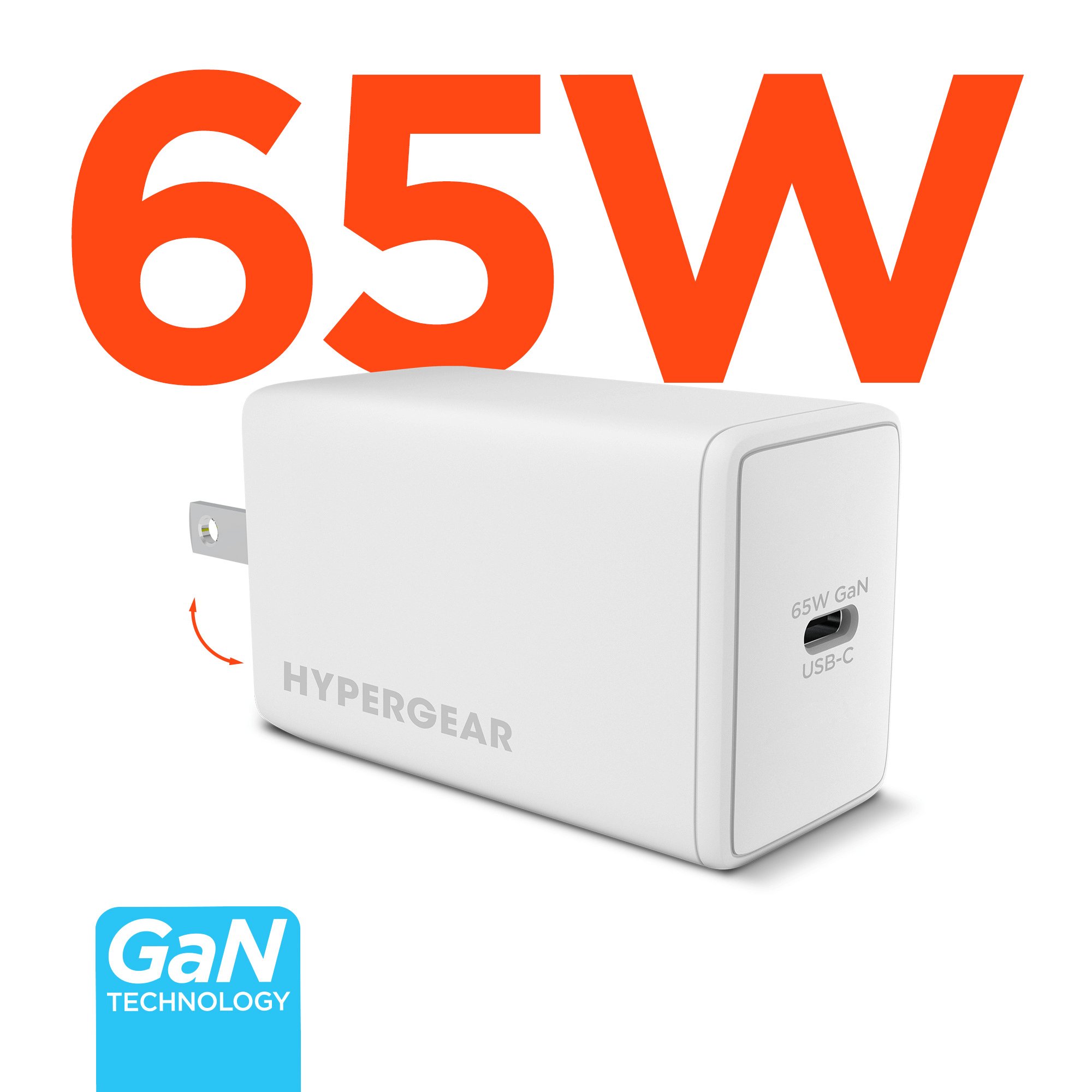 HyperGear SpeedBoost 65W USB-C PD PPS GaN Laptop Charger Jupiter Gear Home