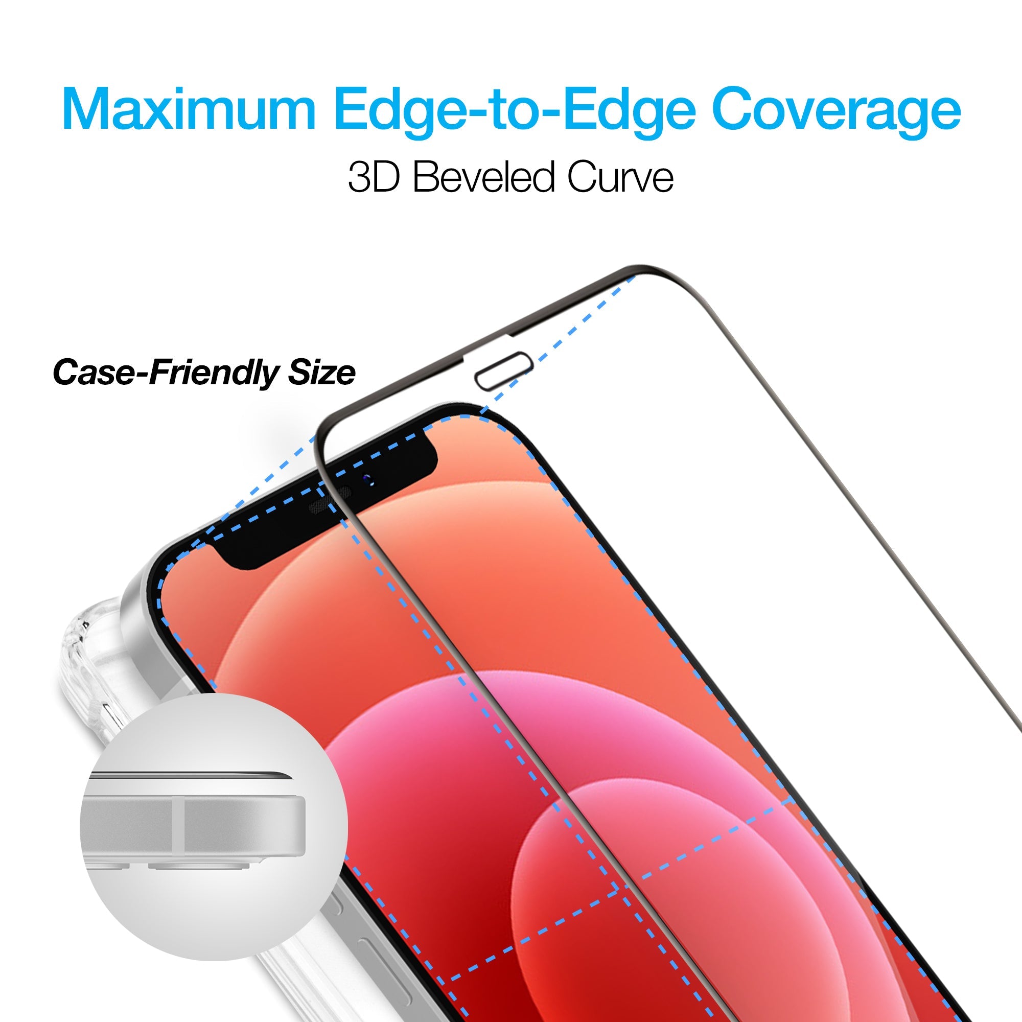 Naztech IntelliShield Tempered Glass Screen Protector with 3D Edge for the iPhone 12 Mini Jupiter Gear Home