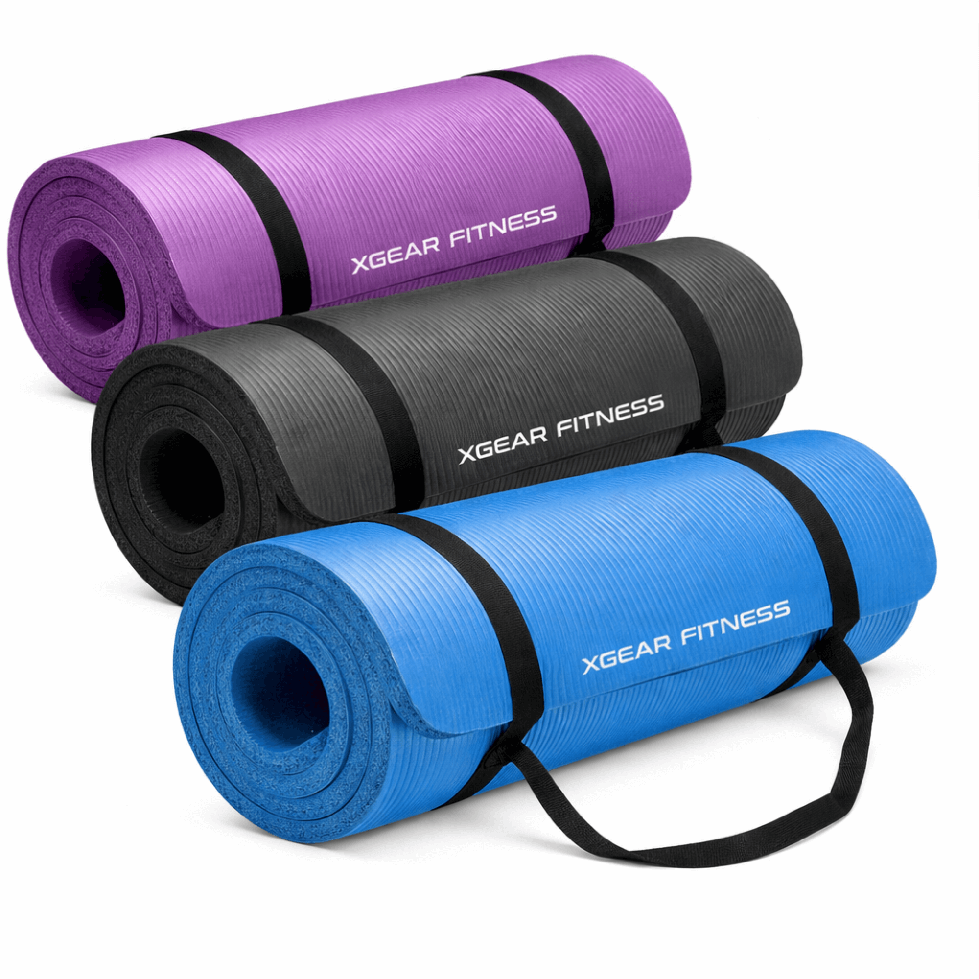 XGear Fitness Thick Travel Yoga Mat with Carrying Strap Jupiter Gear Home