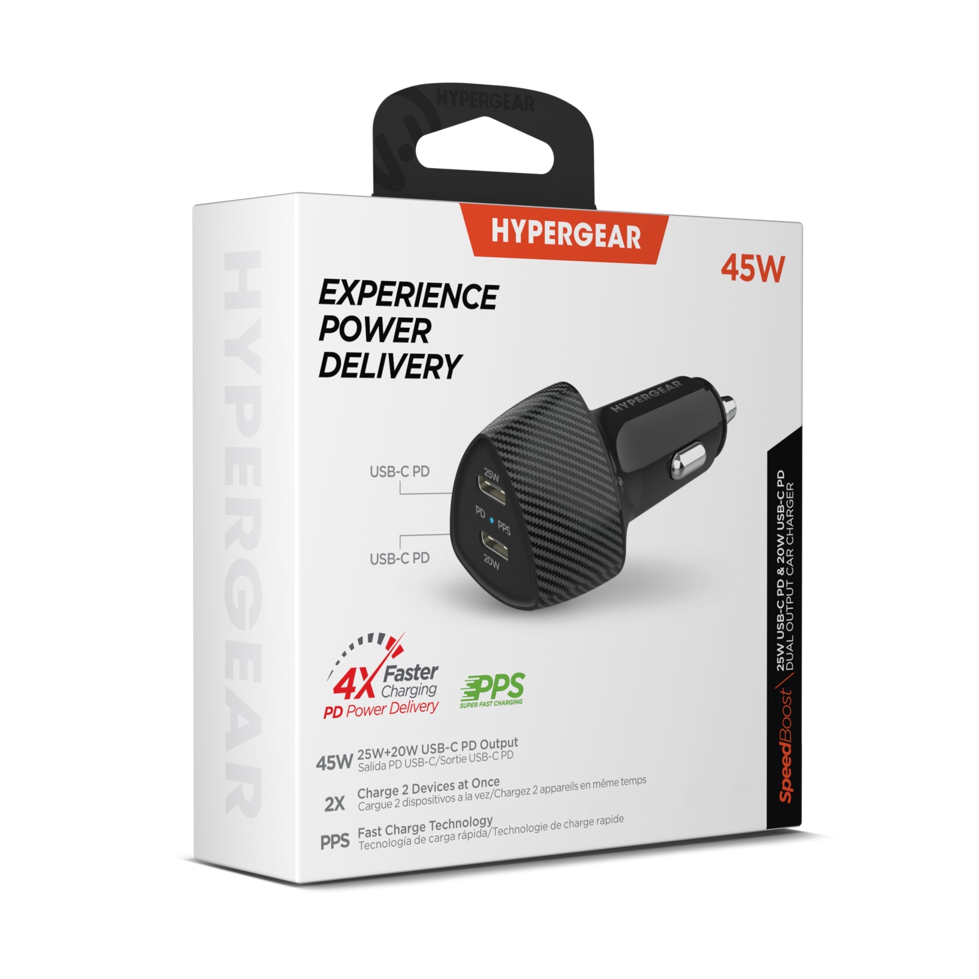 HyperGear SpeedBoost 45W PD Dual Output Car Charger for Multiple Devices Jupiter Gear Home