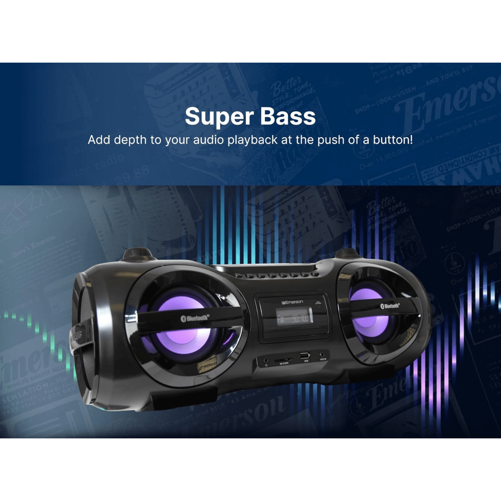 Emerson Retro Portable CD Boombox - Refurbished Jupiter Gear Home