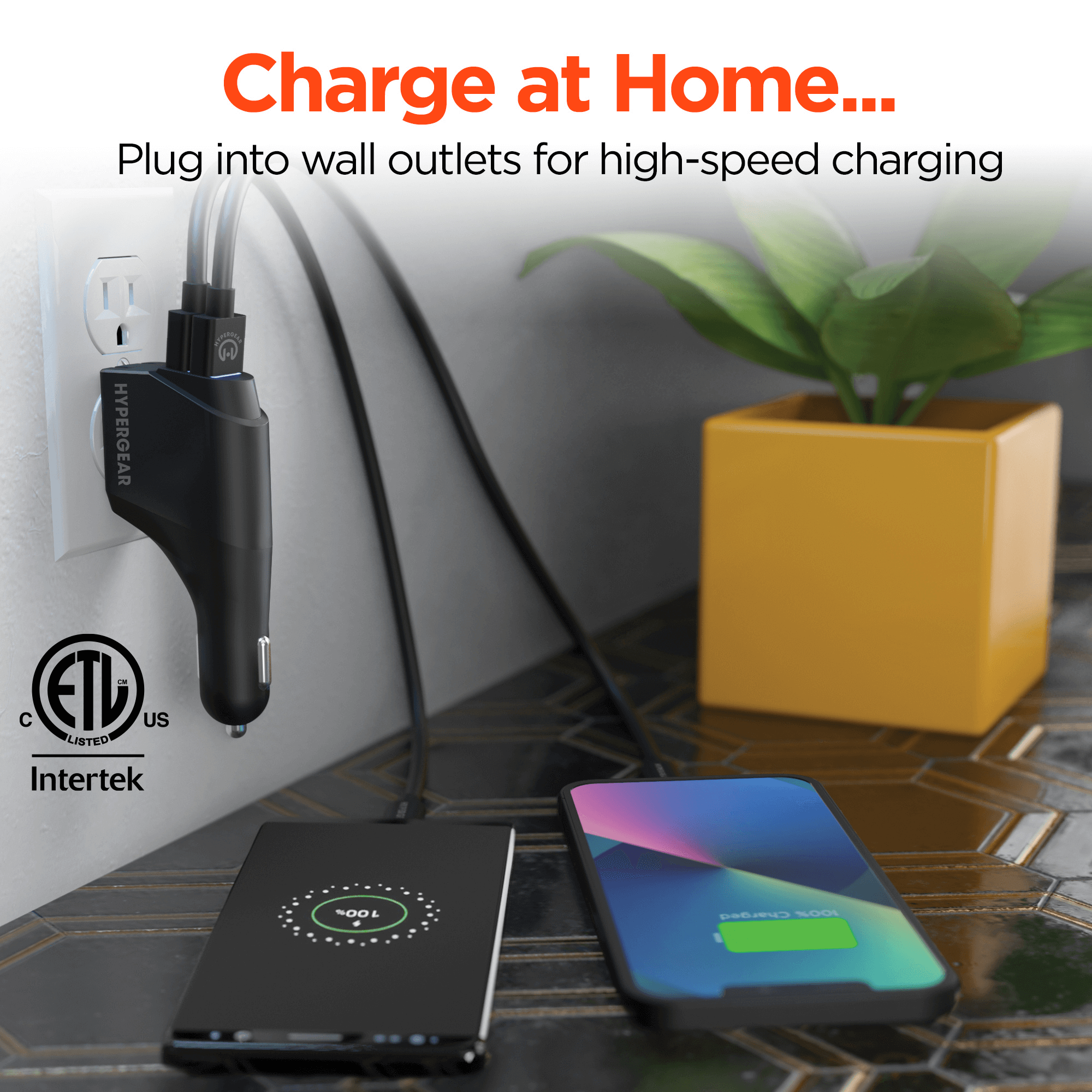 HyperGear Hybrid 2.1A Dual USB Car/Wall Charger Jupiter Gear Home