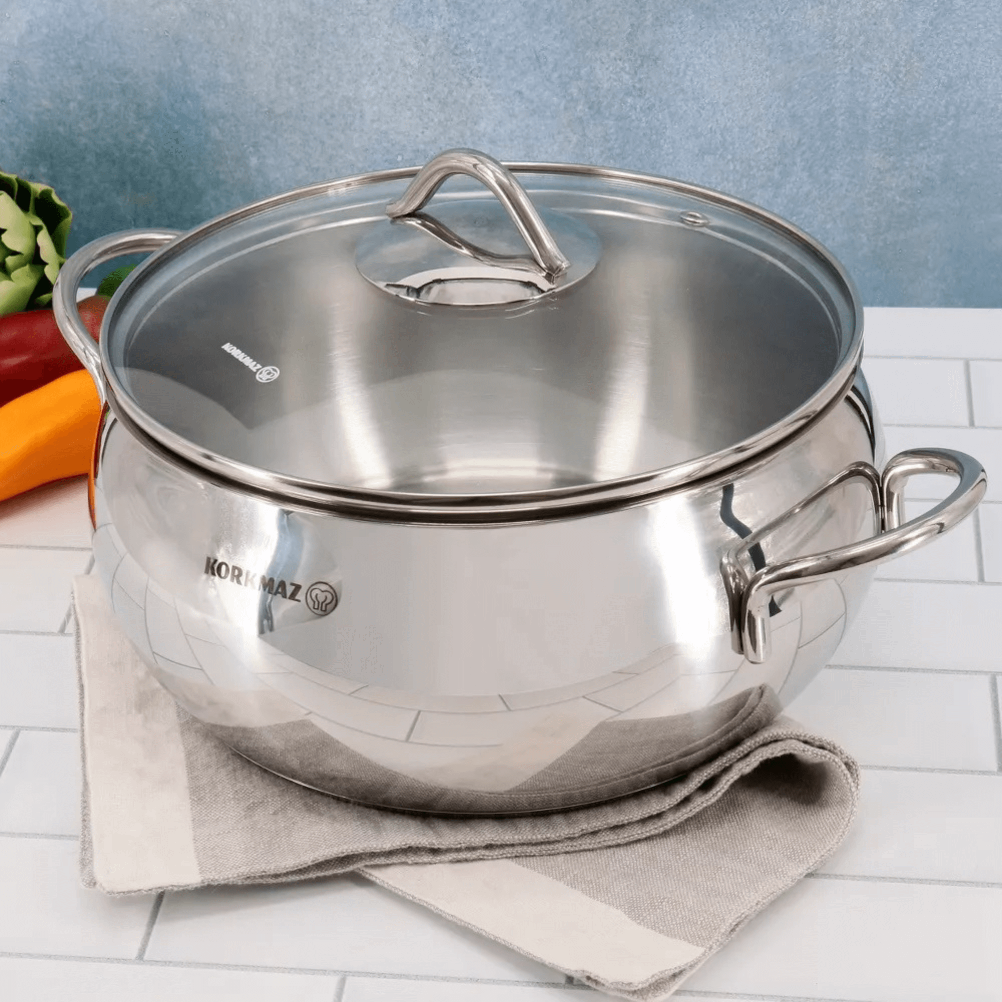 Korkmaz Tombik 2.5L Stainless Steel Casserole Dish with Lid Jupiter Gear Home