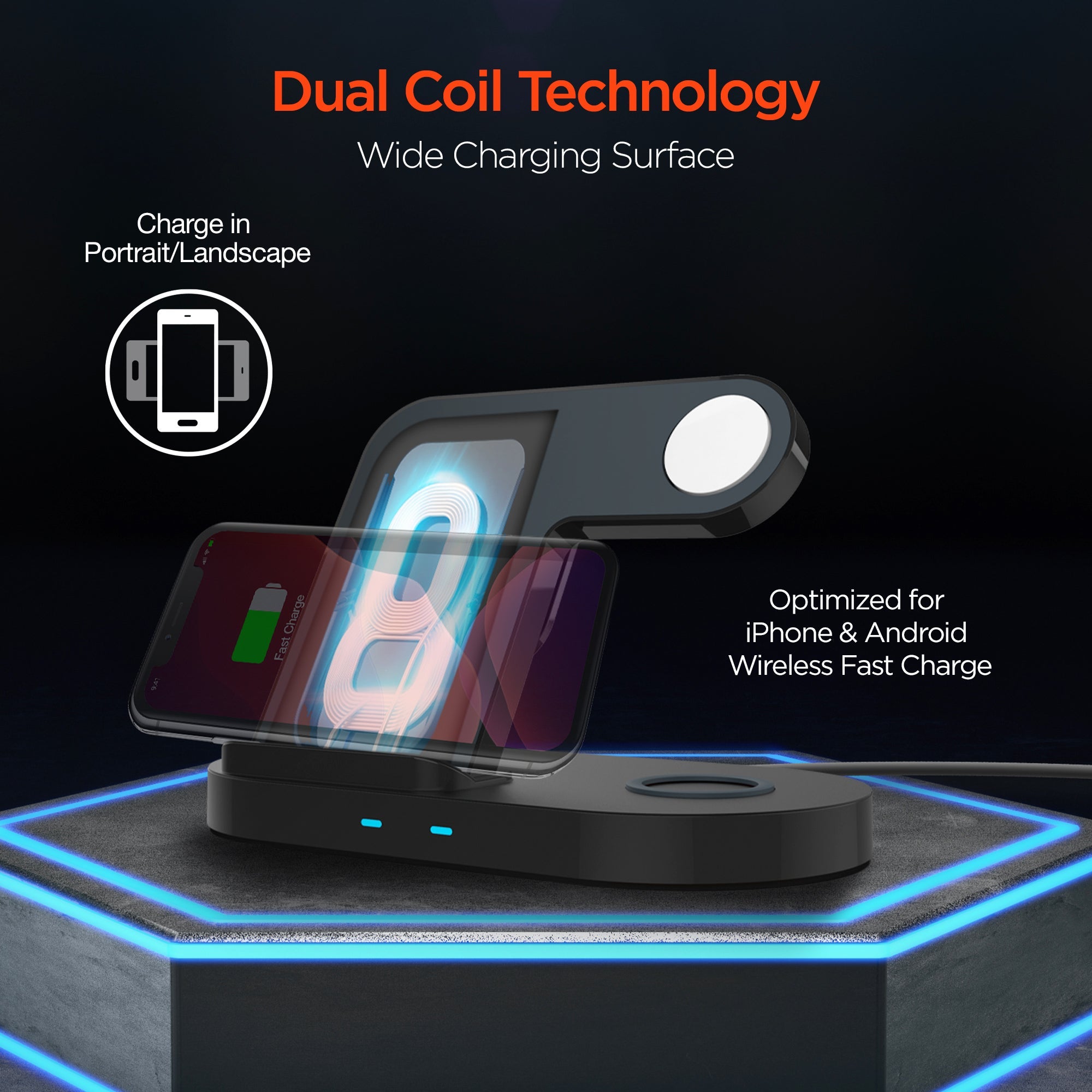 HyperGear 3-in-1 Wireless Charging Dock Jupiter Gear Home