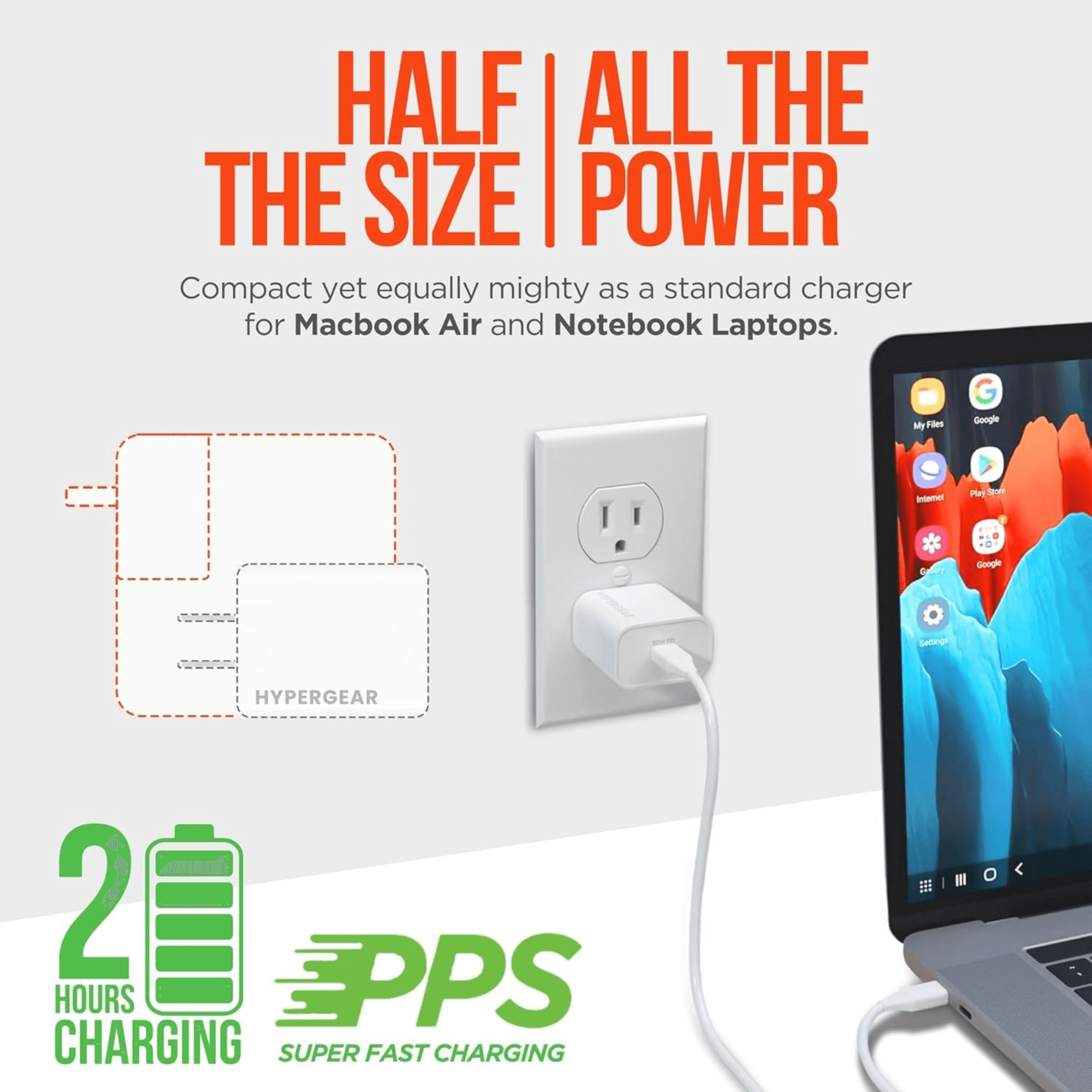 HyperGear 30W USB-C PD Wall Charger Jupiter Gear Home