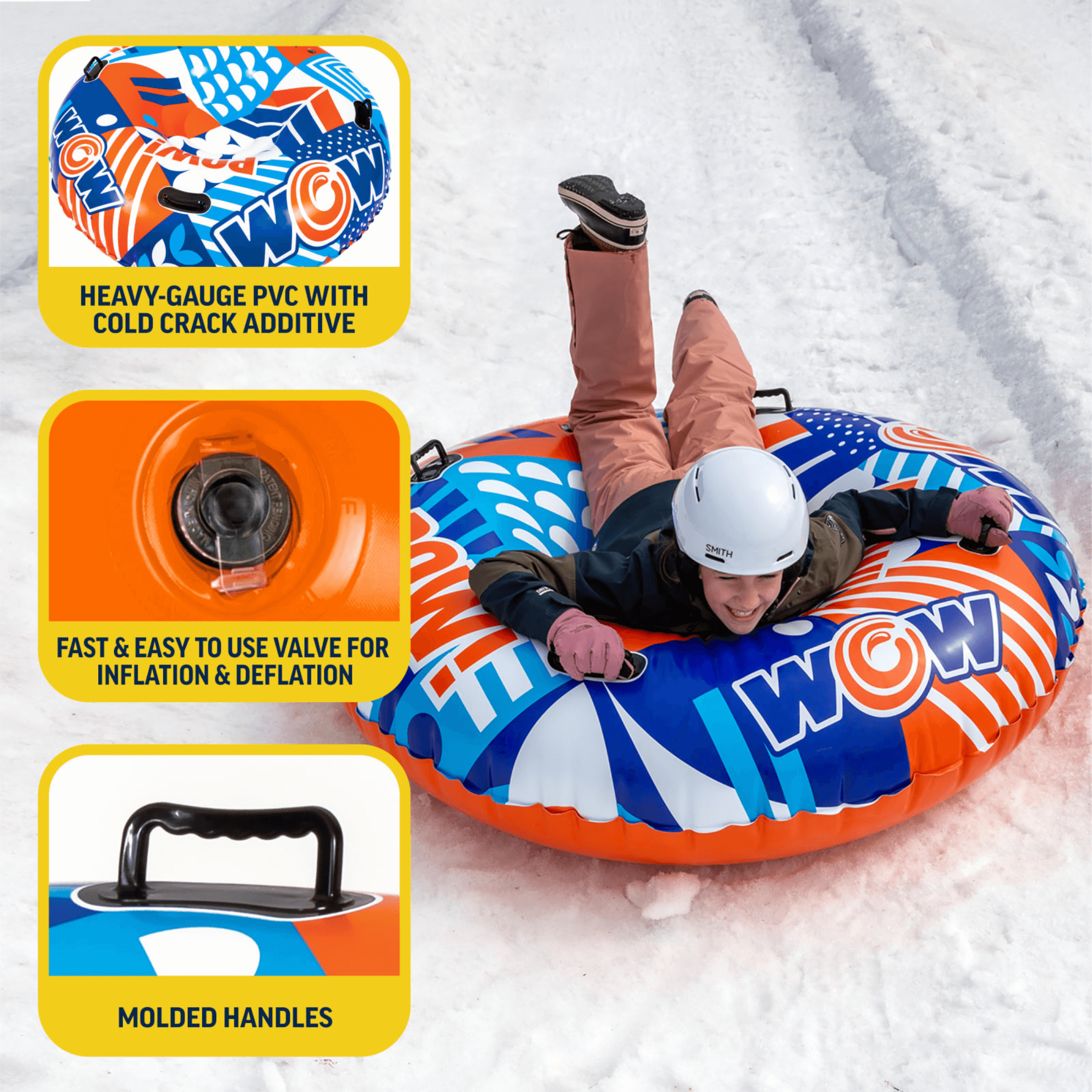 WOW Watersports POW! WOW Snow Tube for Up to 2 People Jupiter Gear Home