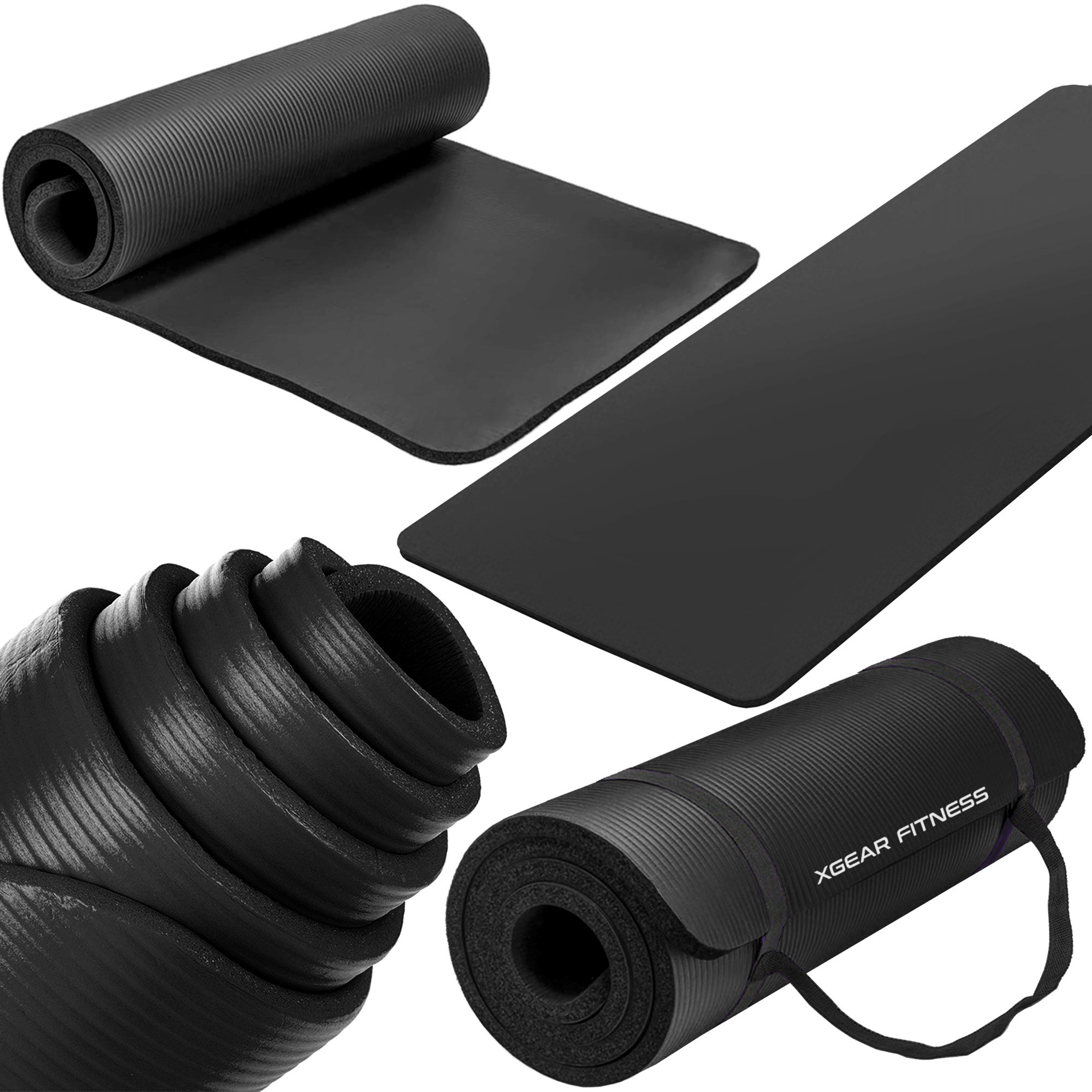 XGear Fitness Thick Travel Yoga Mat with Carrying Strap Jupiter Gear Home