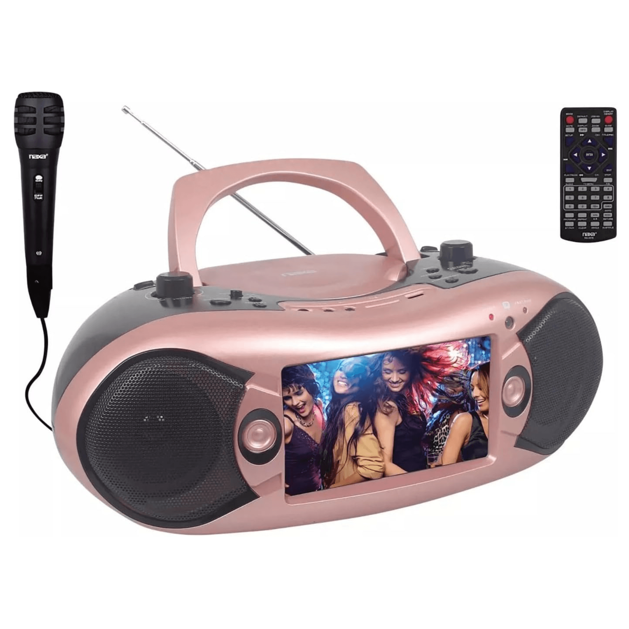 Naxa 7” Bluetooth TV DVD Boombox with Mic Rose Gold - Refurbished Jupiter Gear Home