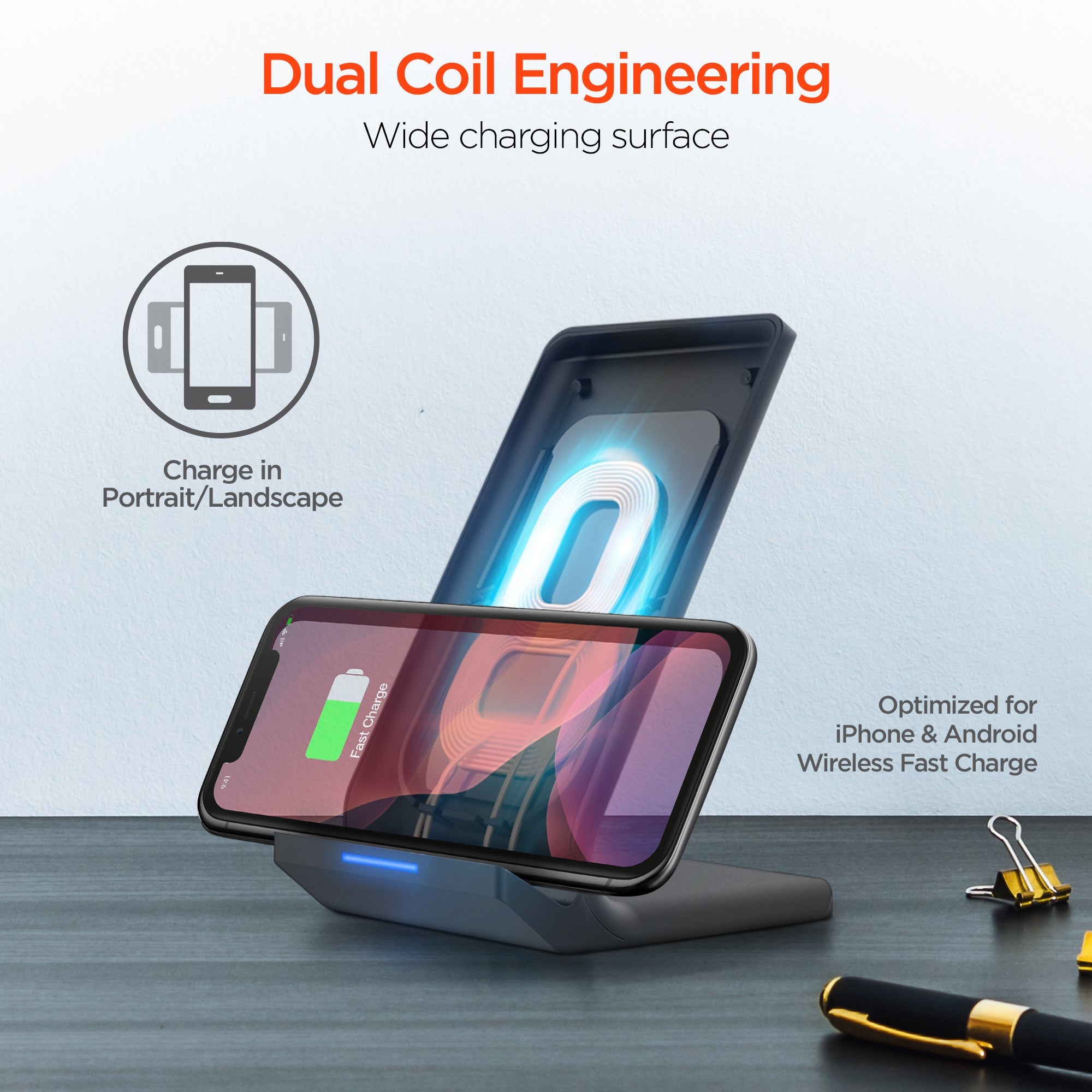HyperGear Wireless Fast Charging Stand Jupiter Gear Home