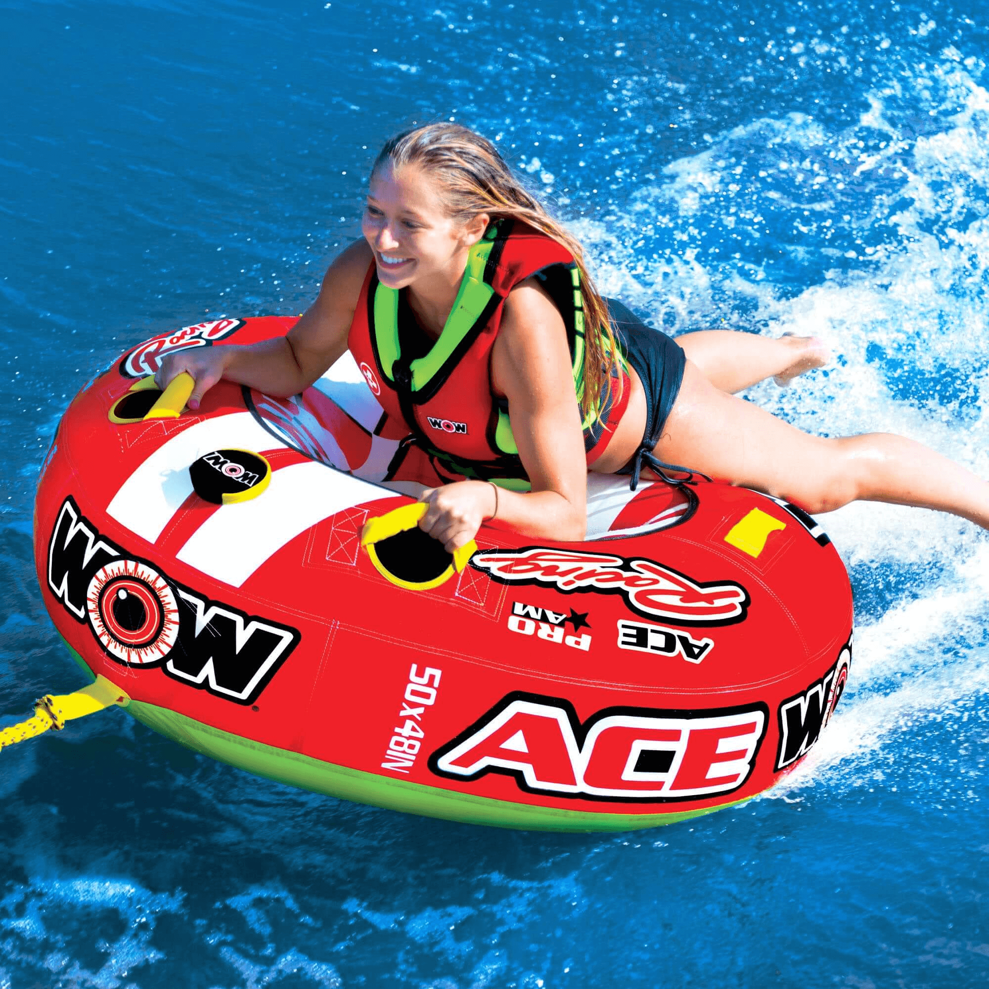 WOW Watersports Ace Racing Boat Tube 1 Person Inflatable Towable Tube Jupiter Gear Home