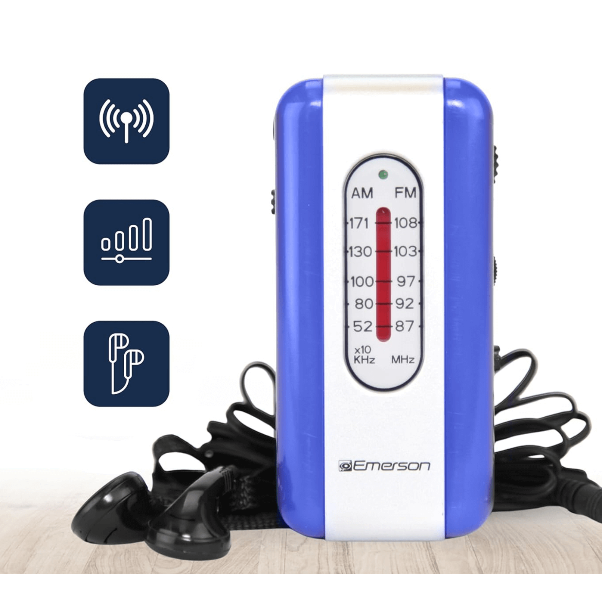 Emerson Portable AMFM Radio with Earbuds and Wide Frequency Range of Stations Jupiter Gear Home
