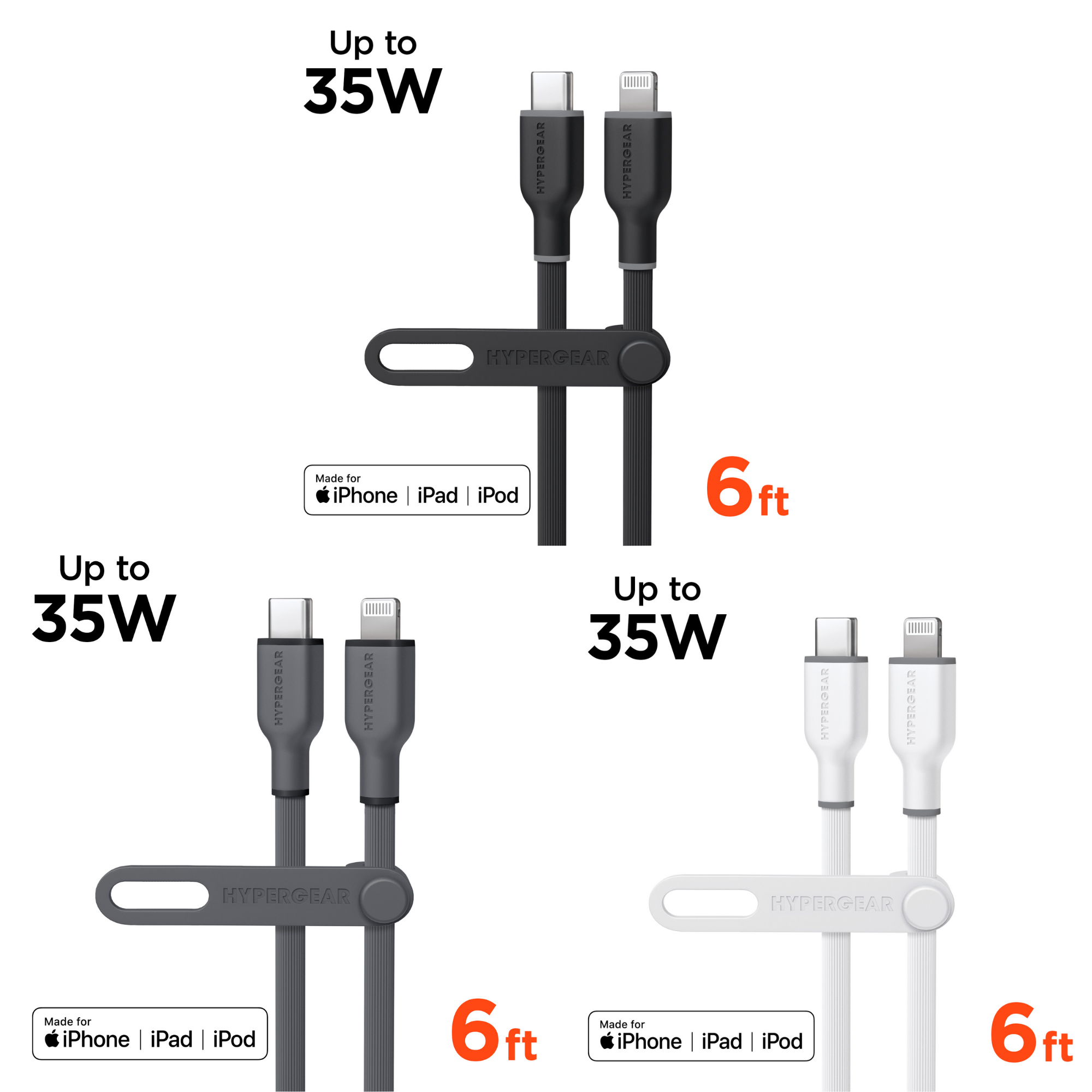 HyperGear Flexi PRO USB-C to Lightning Cable 6ft Jupiter Gear Home
