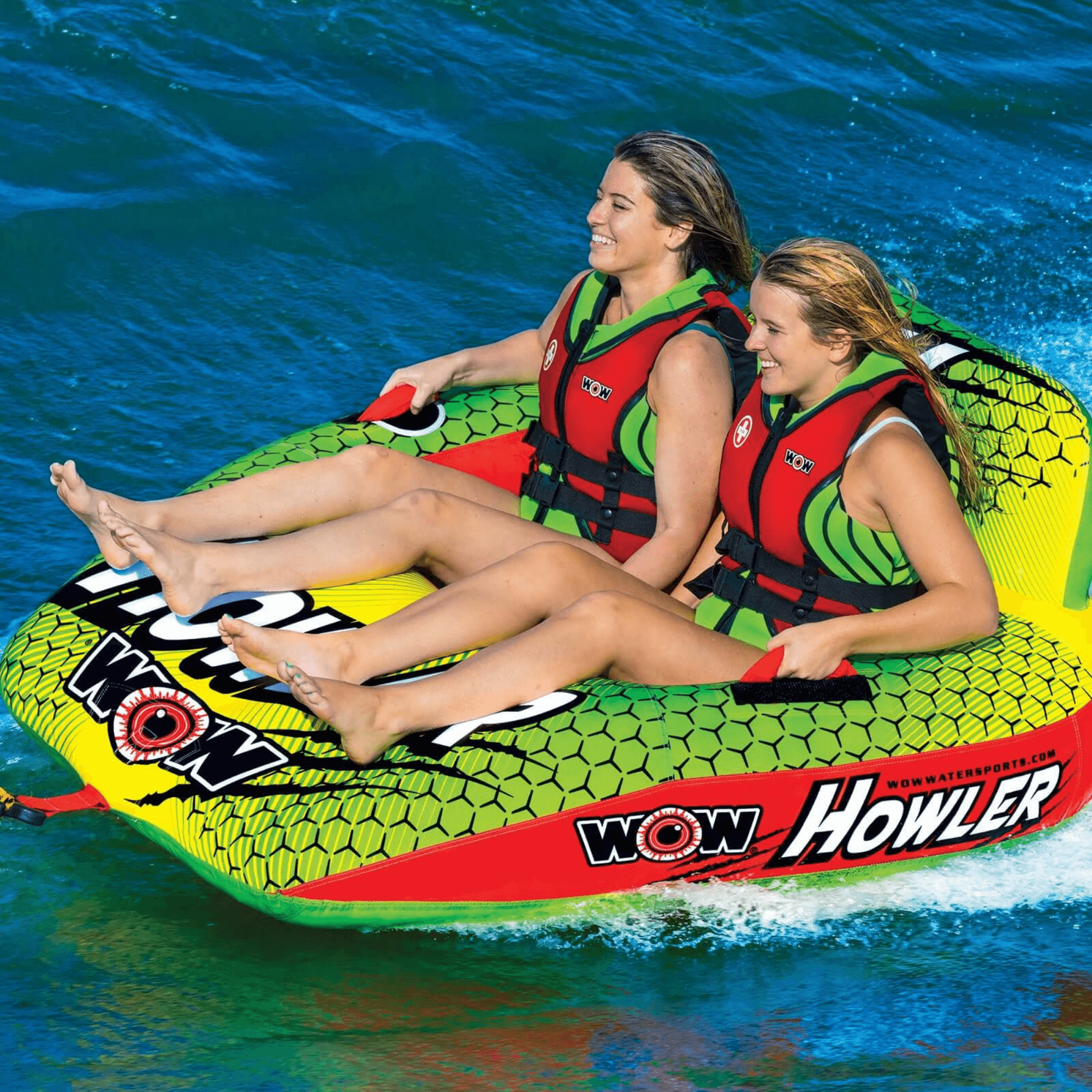 WOW Watersports Howler 2-Person Towable Water Tube with Backrest Jupiter Gear Home