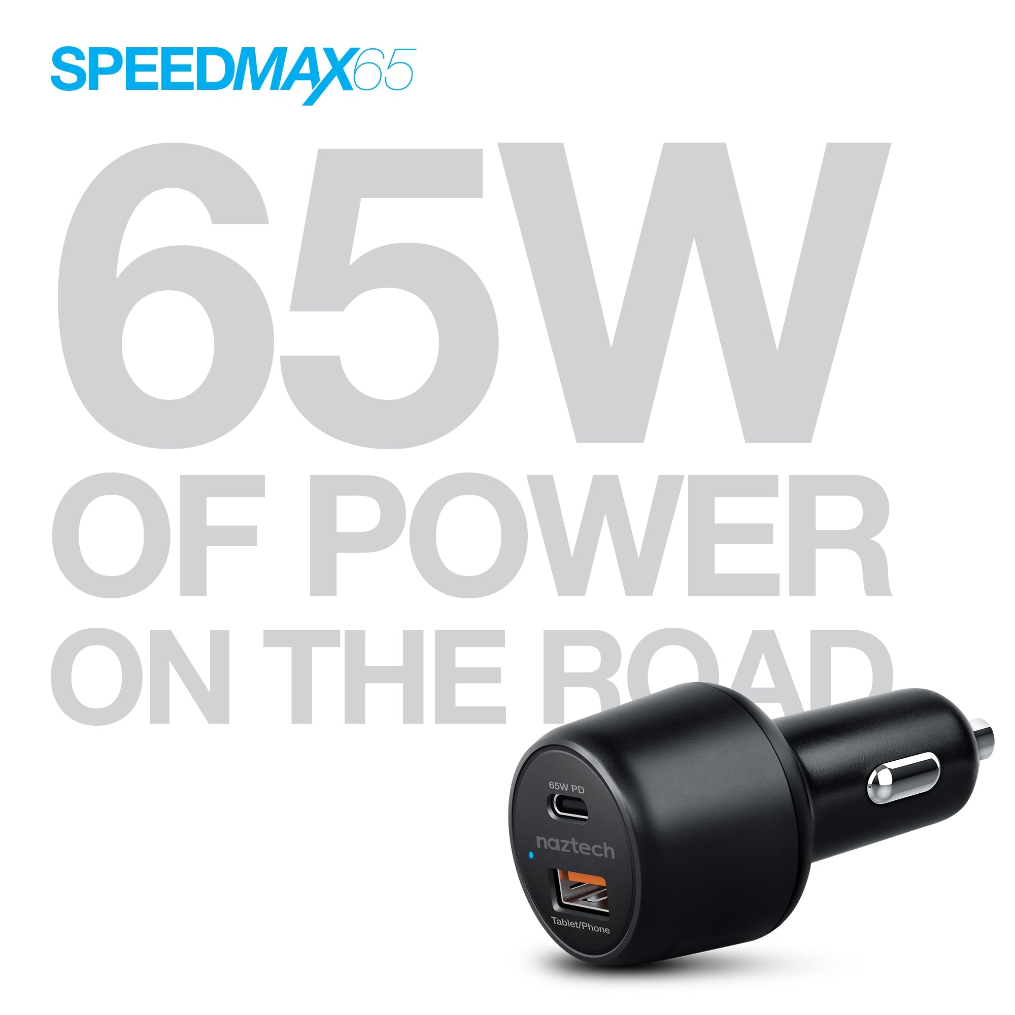 Naztech SpeedMax65 PD65W + QC3 Car Charger Jupiter Gear Home