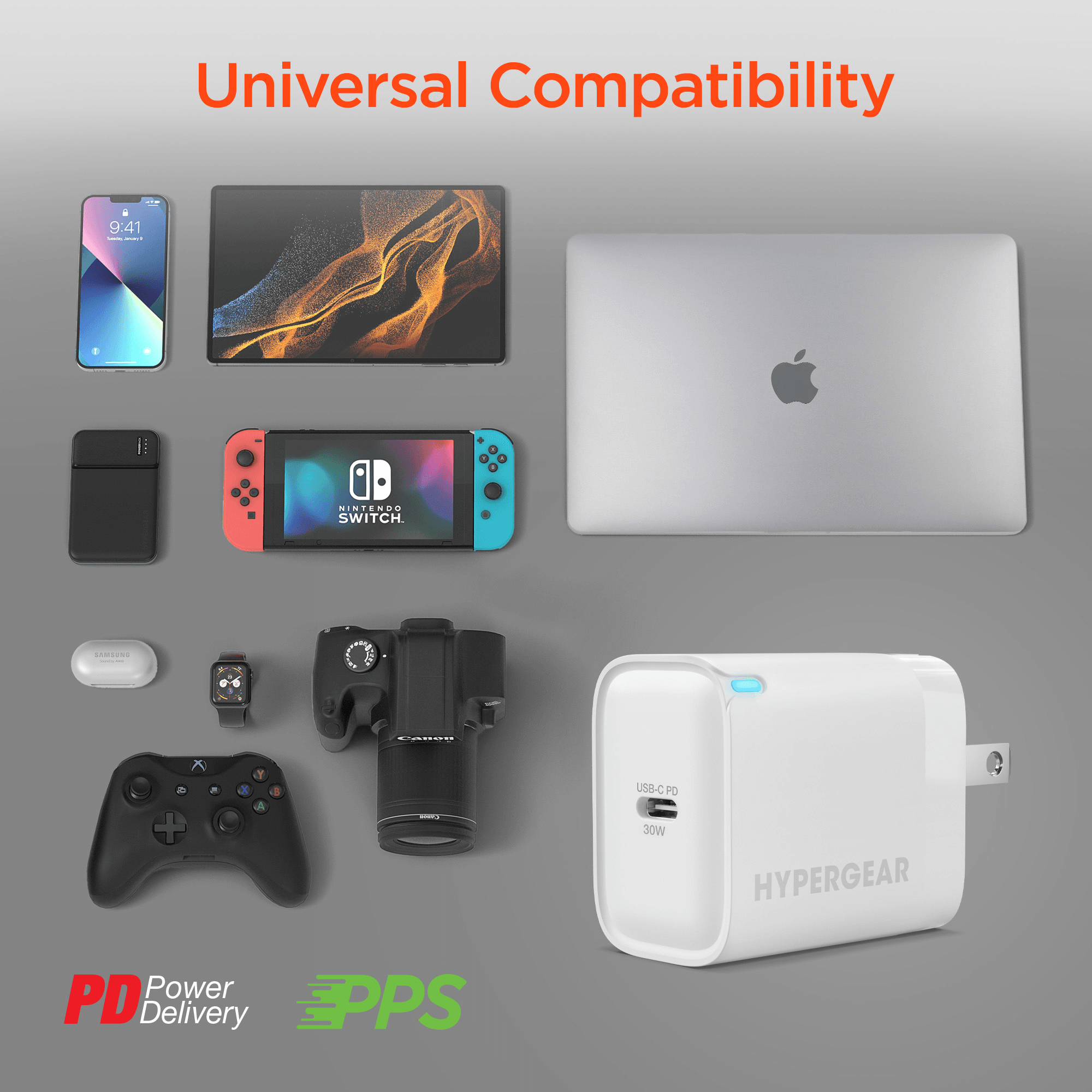 HyperGear 30W USB-C PD Fast Wall Charger with PPS Jupiter Gear Home