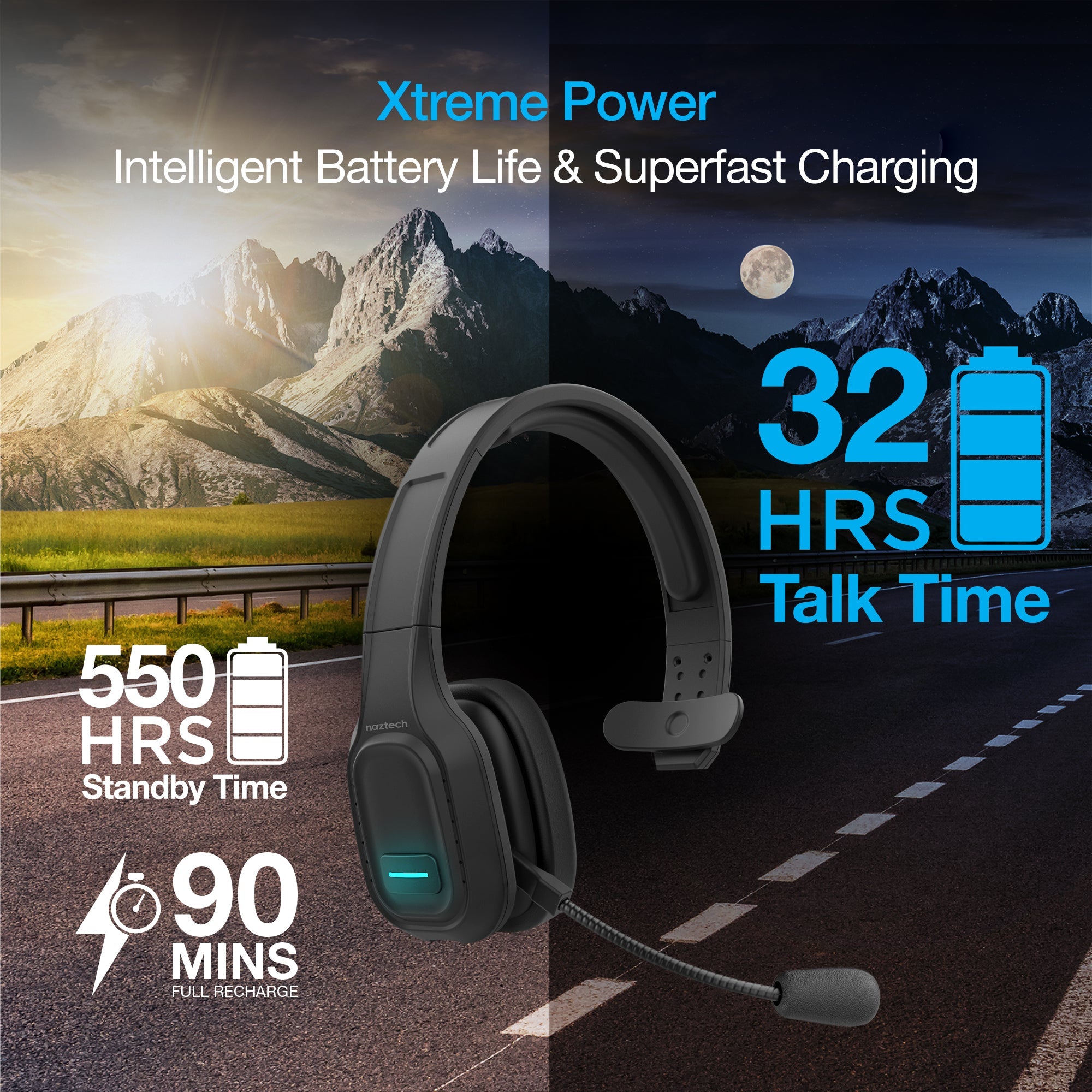 Naztech NXT-700 Xtreme Noise Cancelling Headset for Car Use Jupiter Gear Home