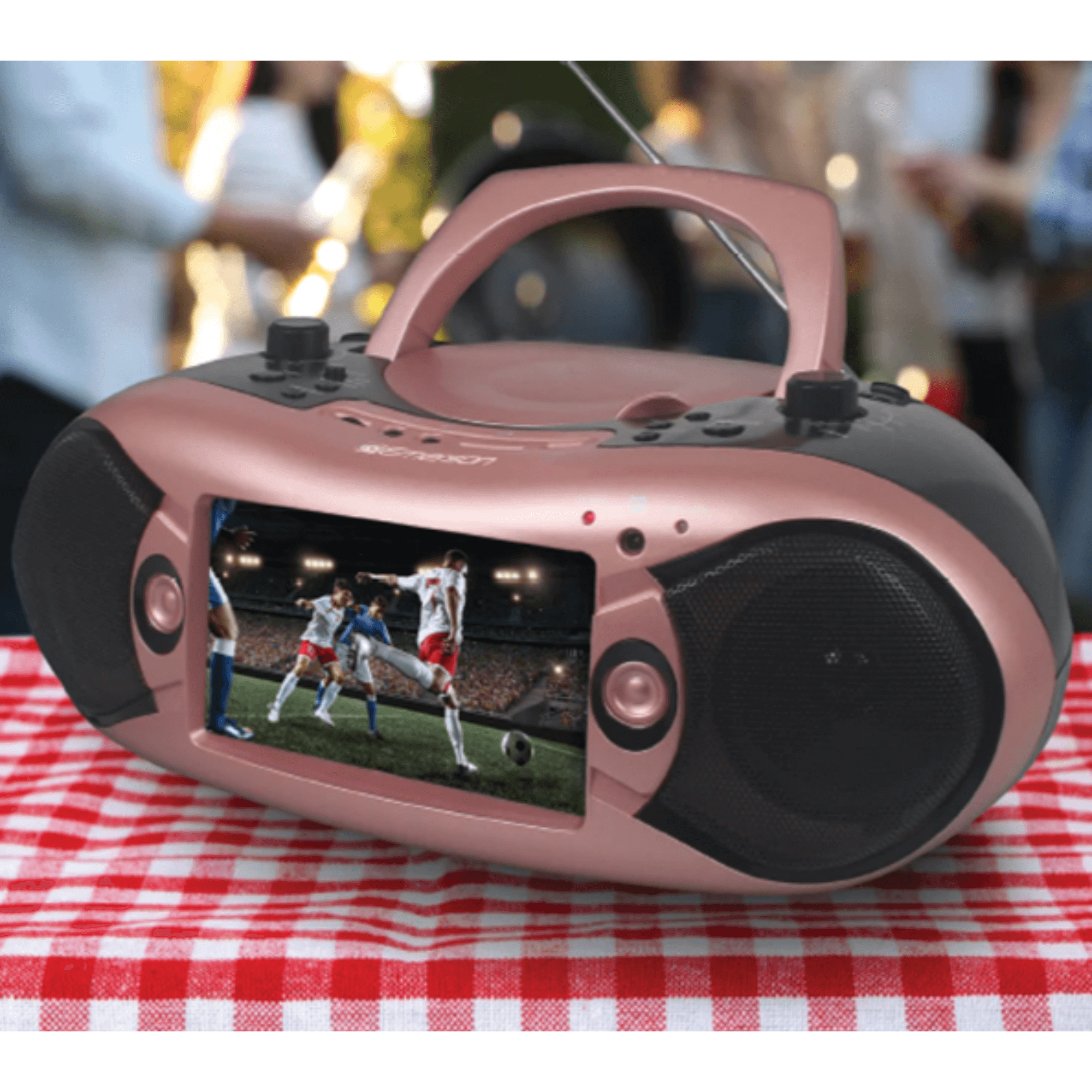 Emerson 7" Bluetooth DVD Boombox w AMFM Radio, Stereo Speakers & Multi-Media Jupiter Gear Home