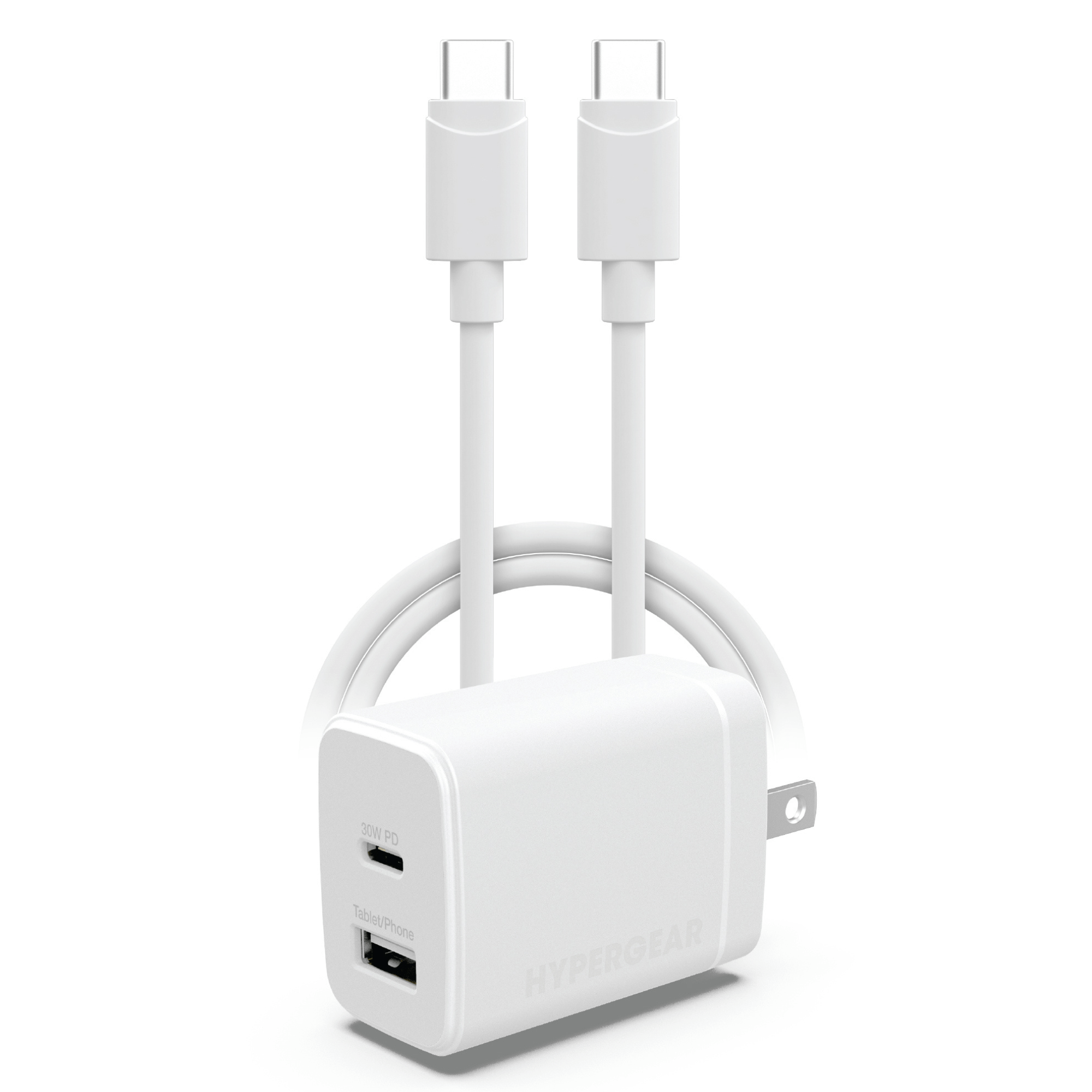 HyperGear 30W PD Dual Wall Charger + USB-C to USB-C Jupiter Gear Home