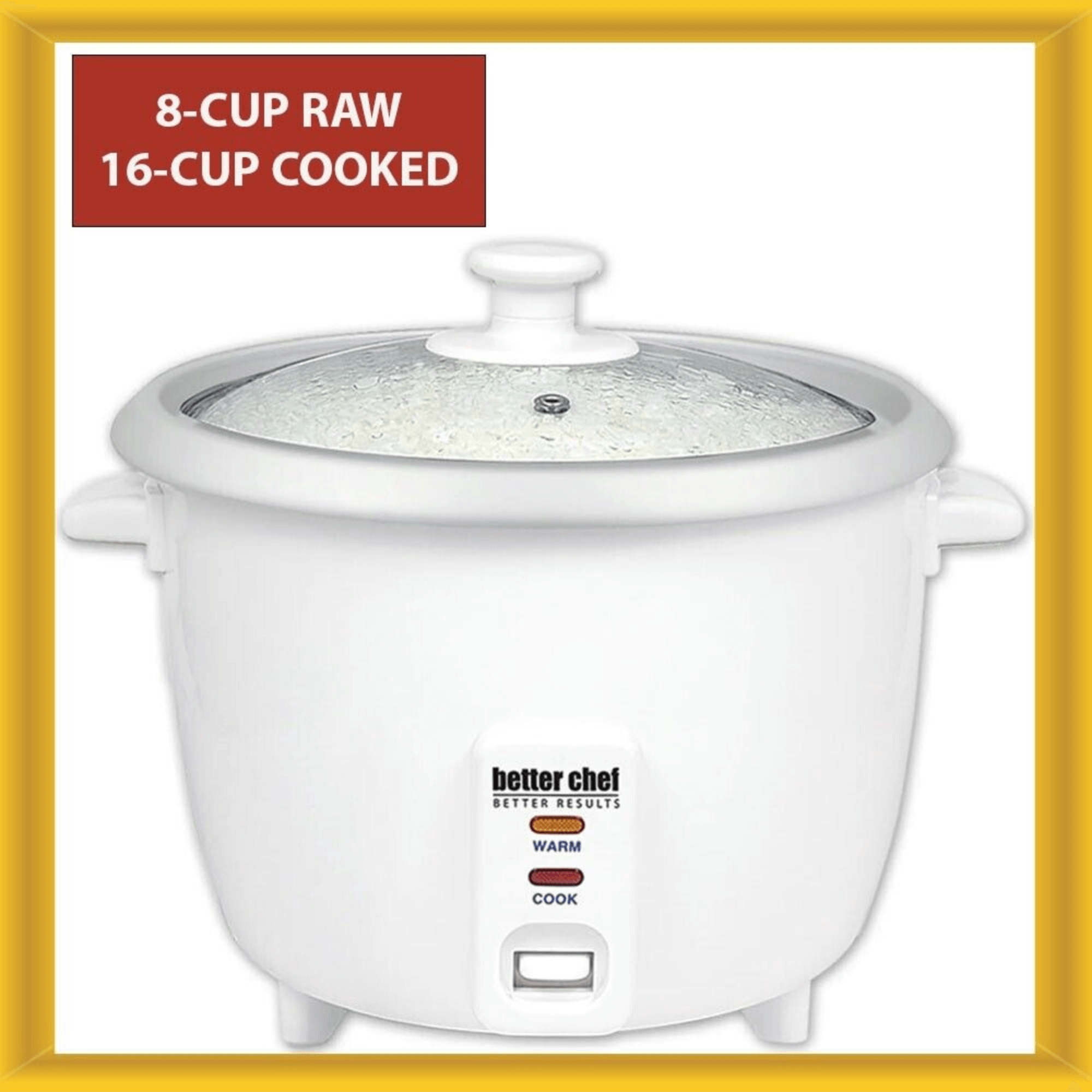 Better Chef 8-Cup - 16-Cup Cooked - Rice Cooker with Measuring Cup and Paddle Jupiter Gear Home