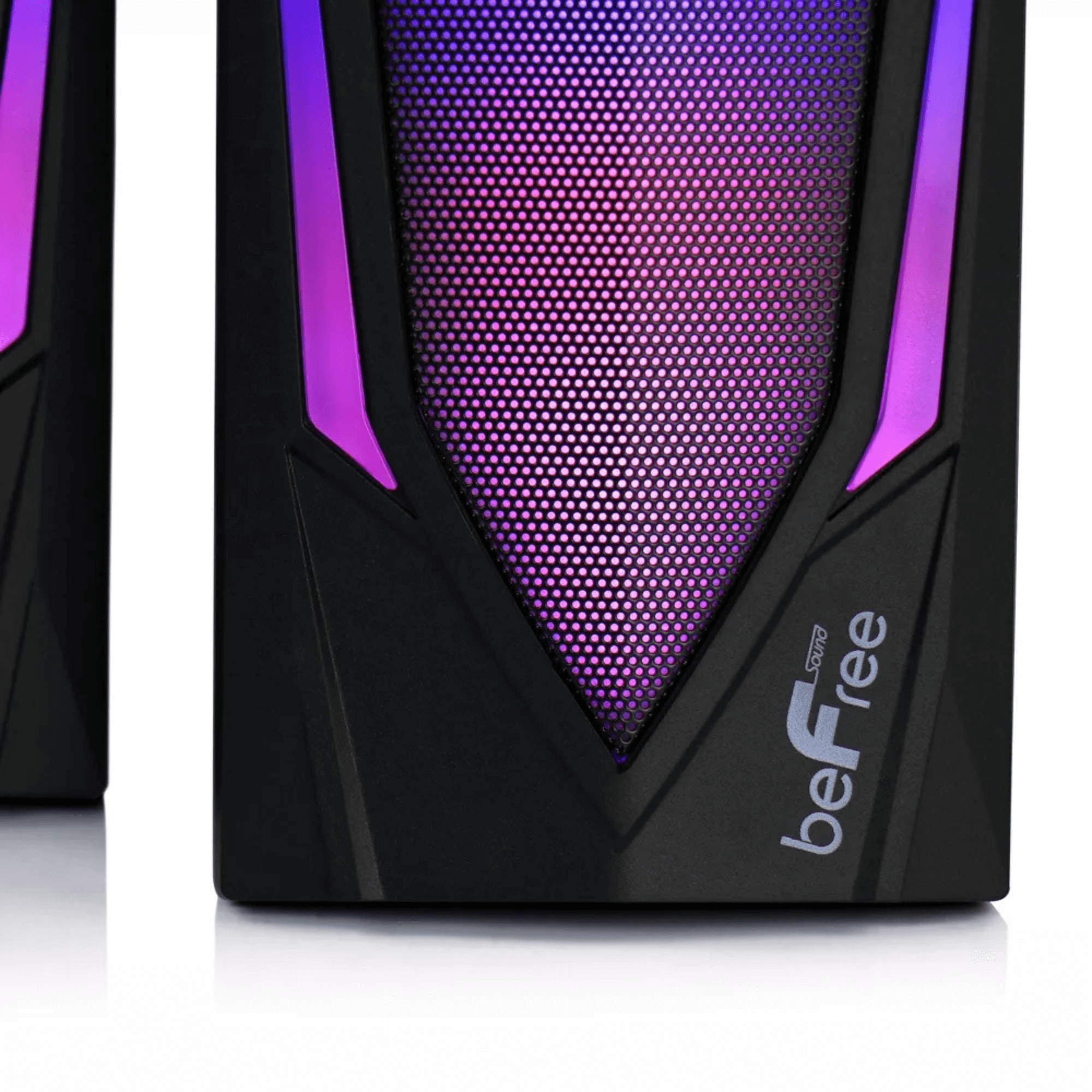 beFree Sound Dual 2.0 Computer Gaming Speakers with LED RGB Lights Jupiter Gear Home