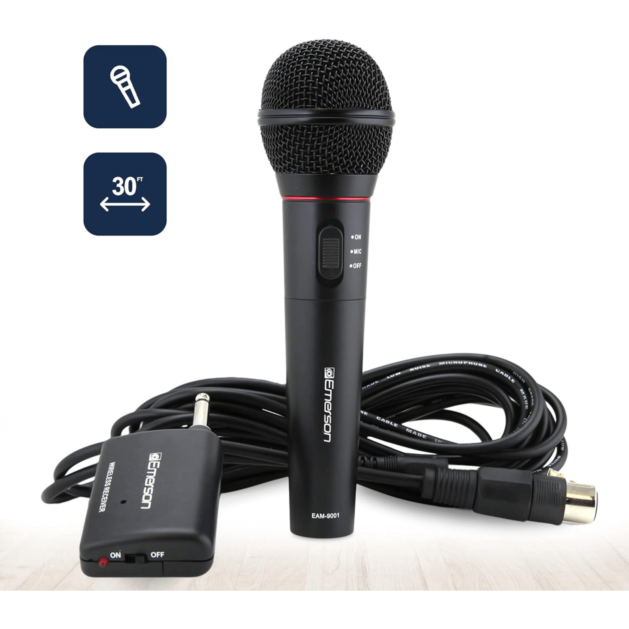 Emerson Professional Microphone Kit with Wireless Receiver Jupiter Gear Home