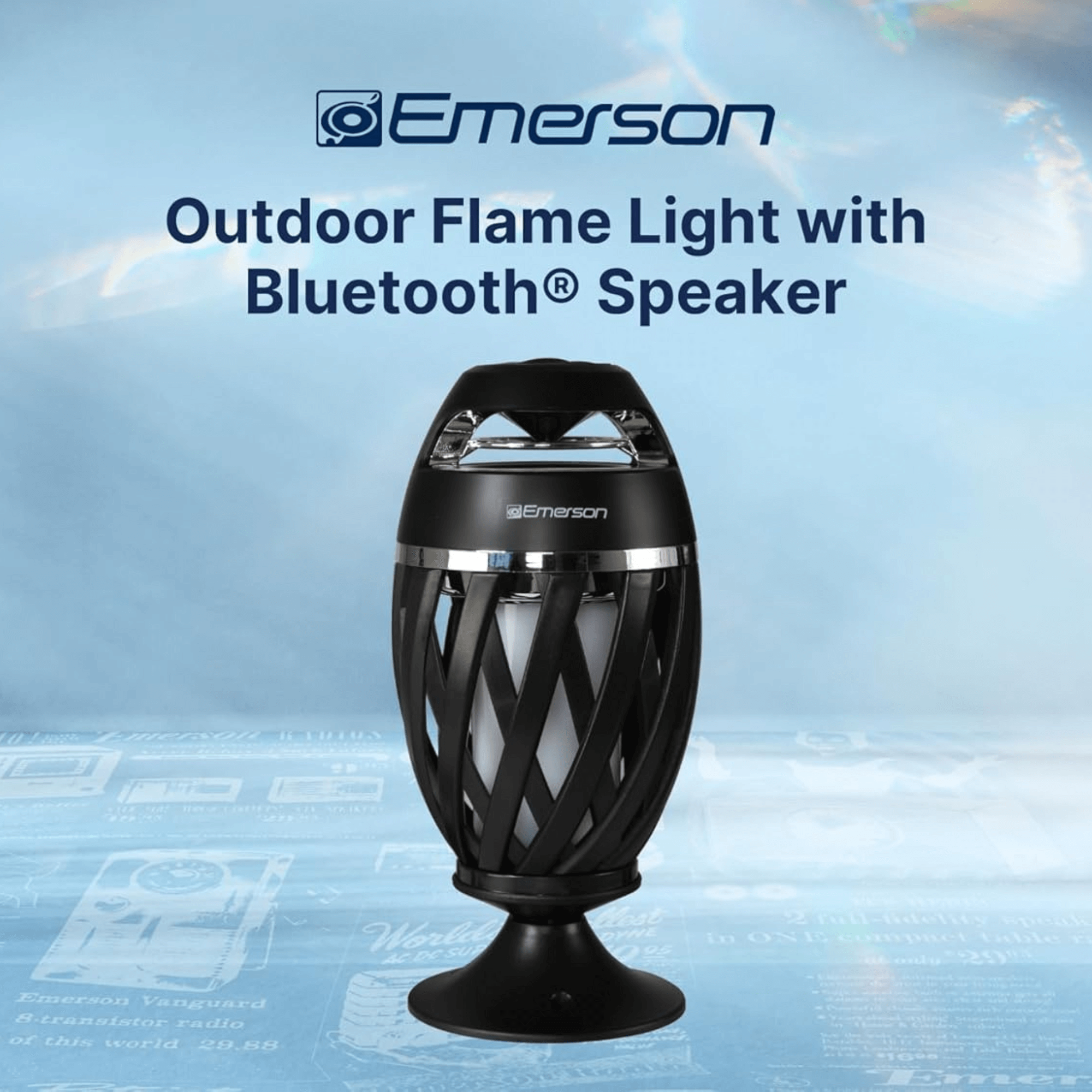 Emerson Outdoor Flame Light Bluetooth Speaker Jupiter Gear Home