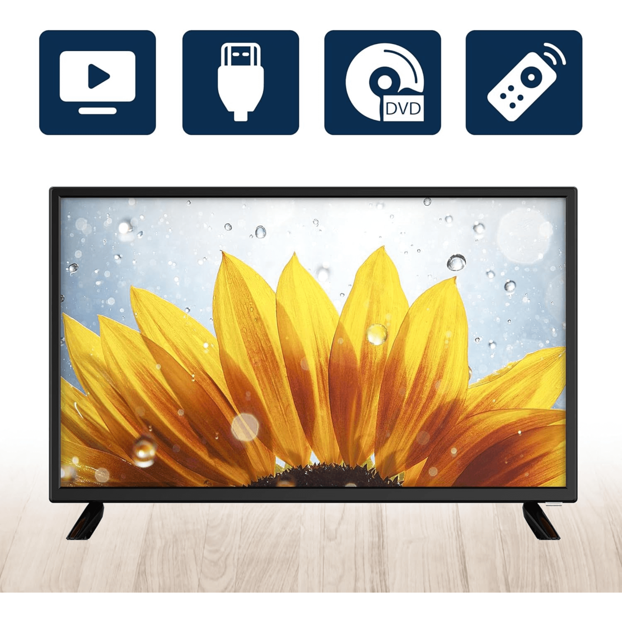 Emerson 24" Class Widescreen AC/DC 12V HD LED Television with DVD Player Jupiter Gear Home