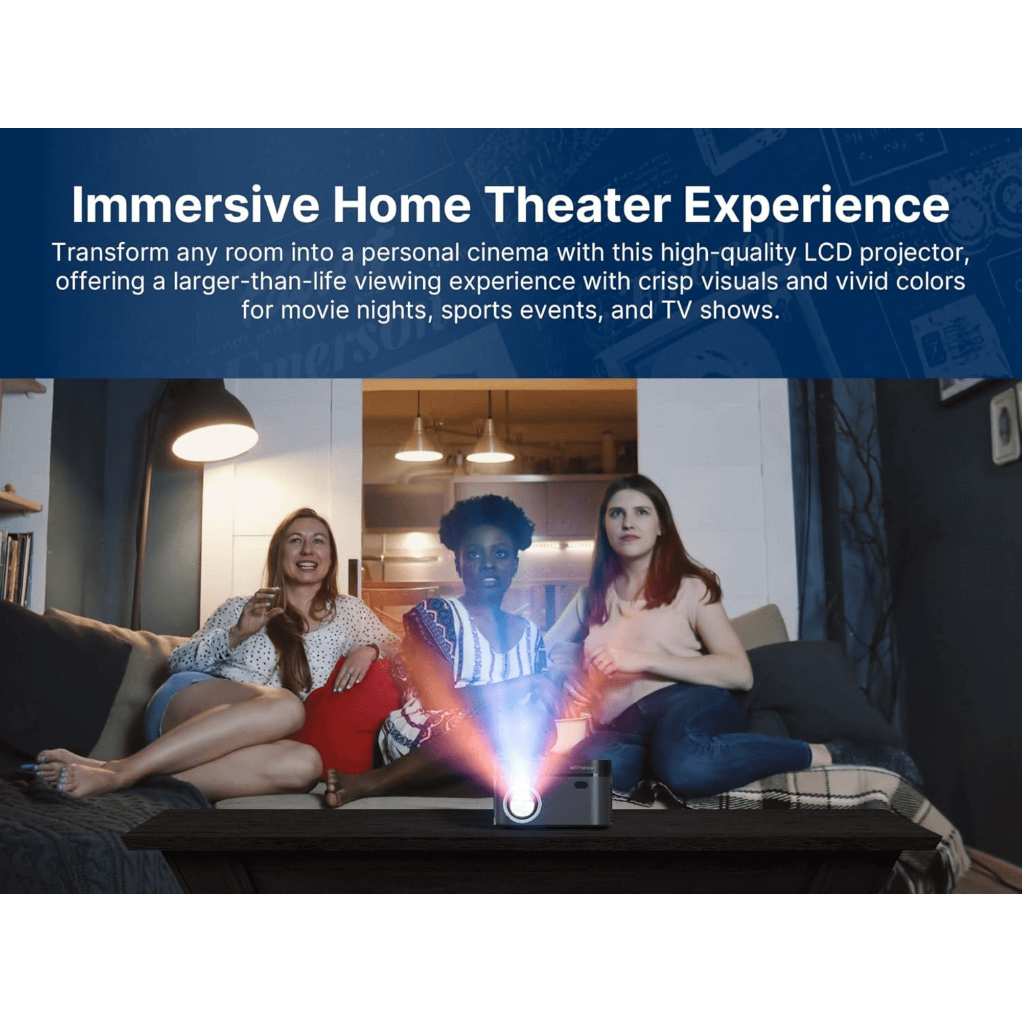 Emerson 120" Home Theater LCD Projector with Built-In DVD Player Jupiter Gear Home