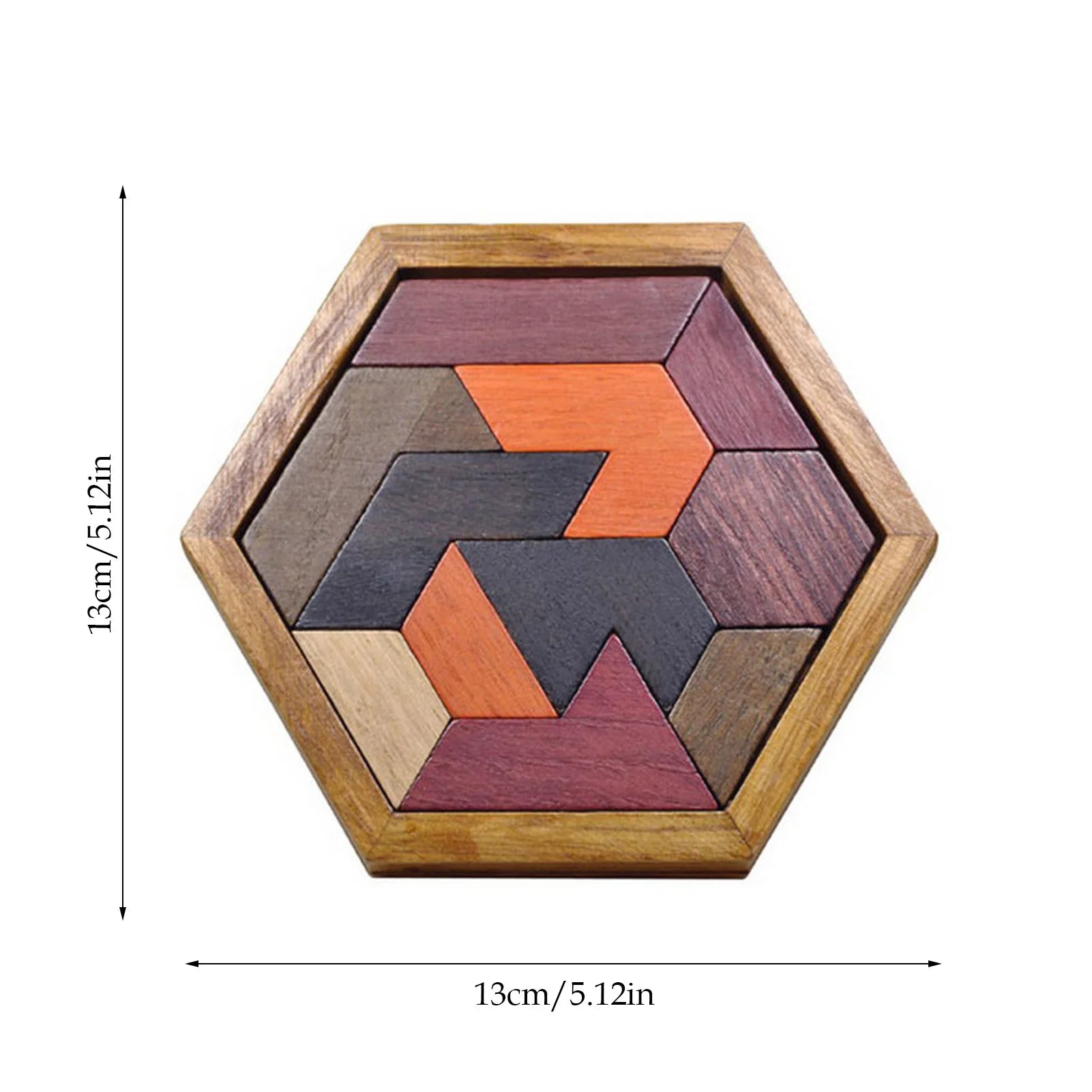 Hexagonal Wooden Geometric Shape Jigsaw Puzzles Chess Game Board Montessori Toys Brain Teaser Educational Intelligence Toys Taj Home Store