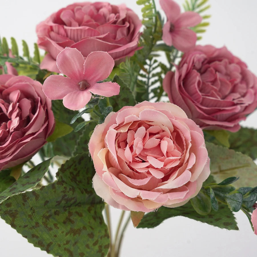 Artificial Flowers Vases for Home Decoration Valentine Garland Fake Plants Wedding Bride Outdoor Diy Gift Box Silk Peony Bouquet Taj Home Store