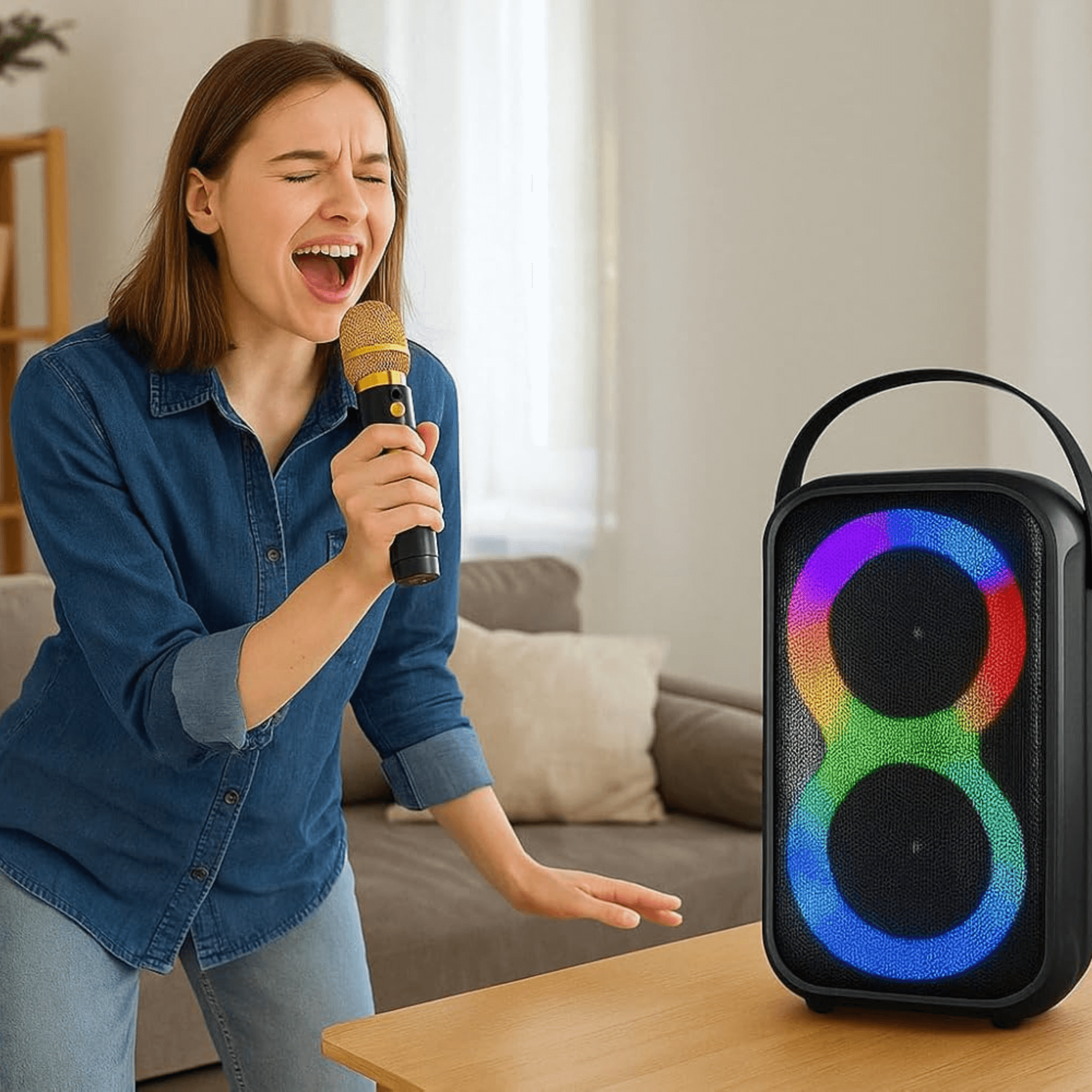 IQ Sound Karaoke Kraze 2x 4-Inch Portable Bluetooth Speaker Jupiter Gear Home