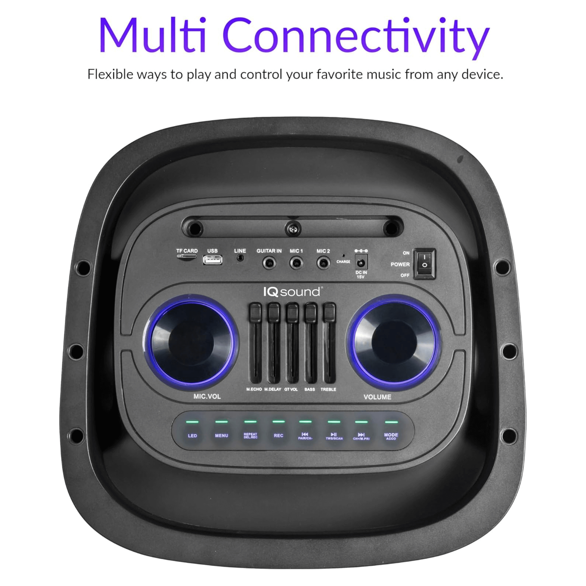 IQ Sound 2x10-Inch Portable Bluetooth DJ Speaker Jupiter Gear Home
