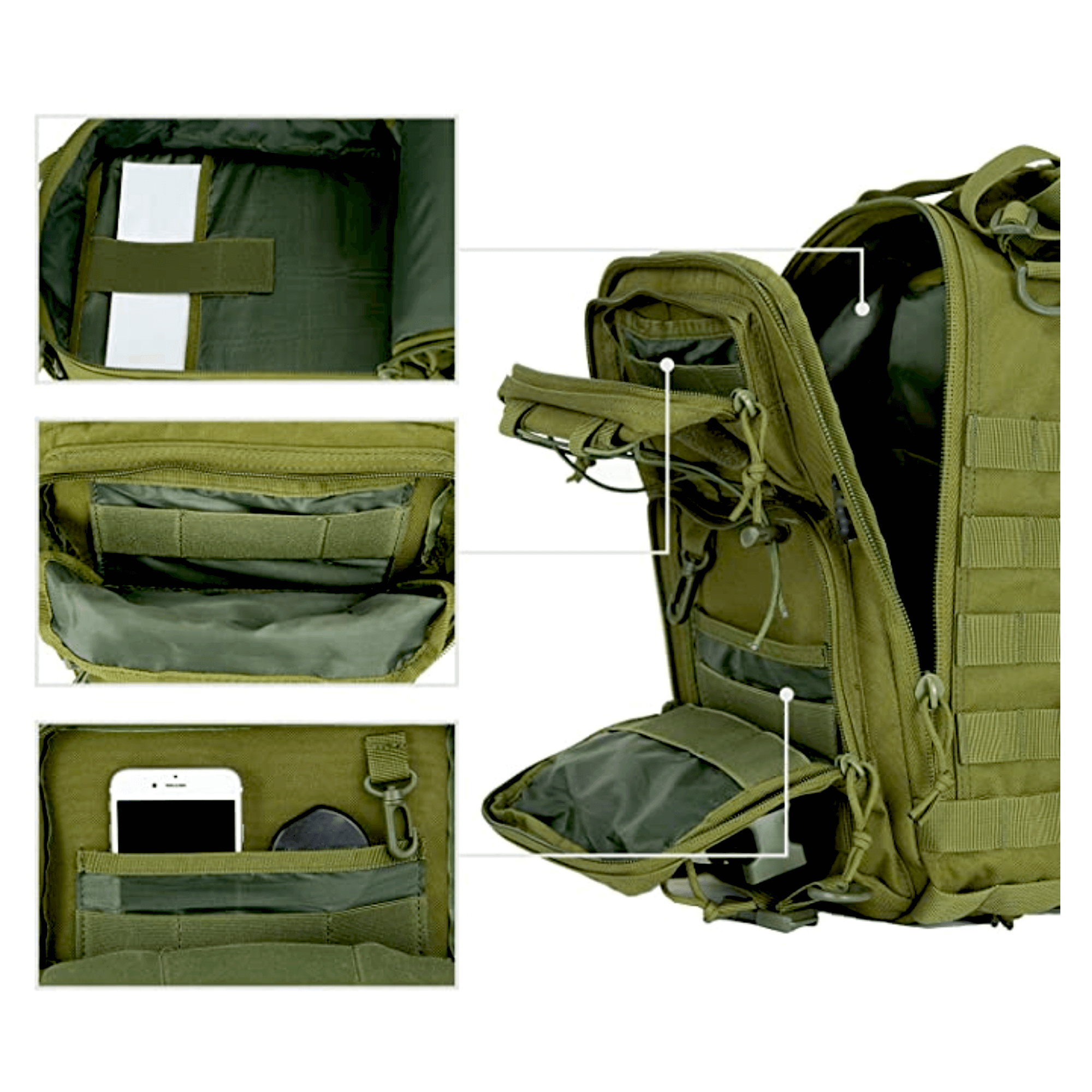 JupiterGear Tactical Military Sling Backpack 15L Shoulder Bag Molle Outdoor Daypack Backpack with Adjustable Strap Jupiter Gear Home