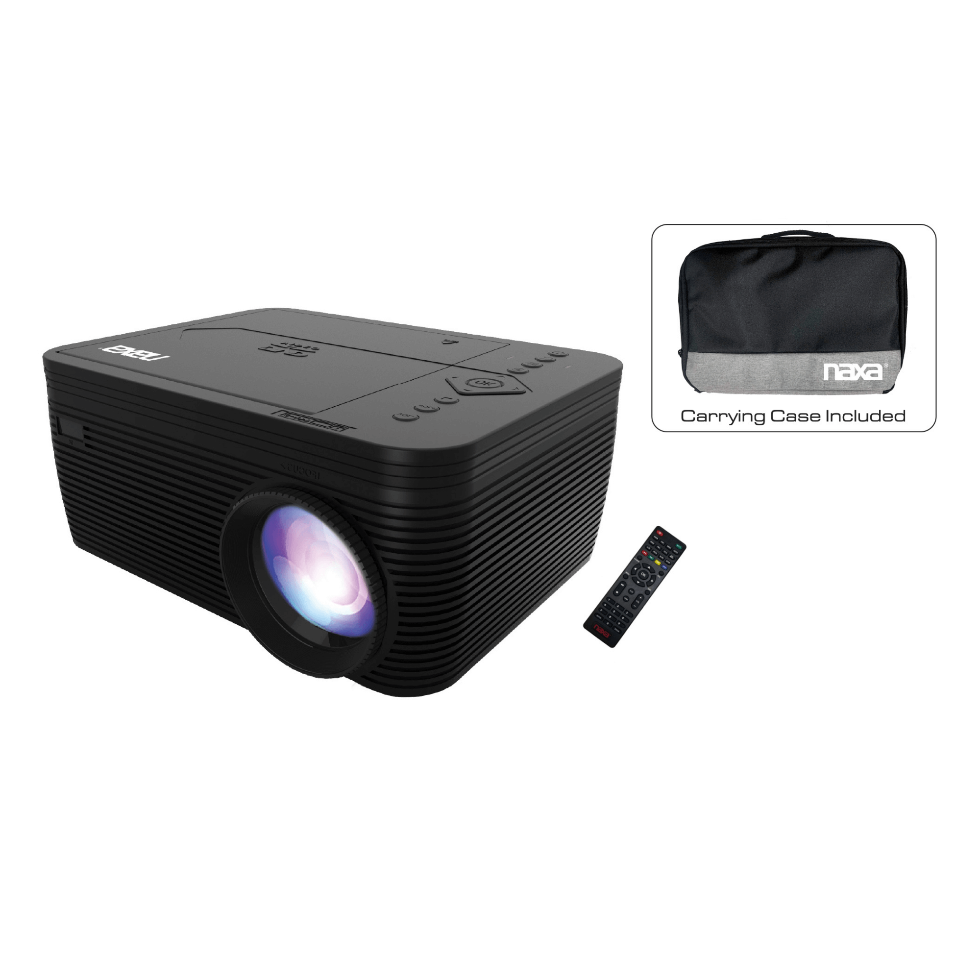 Naxa 150" Home Theater LCD Projector & Carrying Case Combo with Built-In DVD Player Jupiter Gear Home