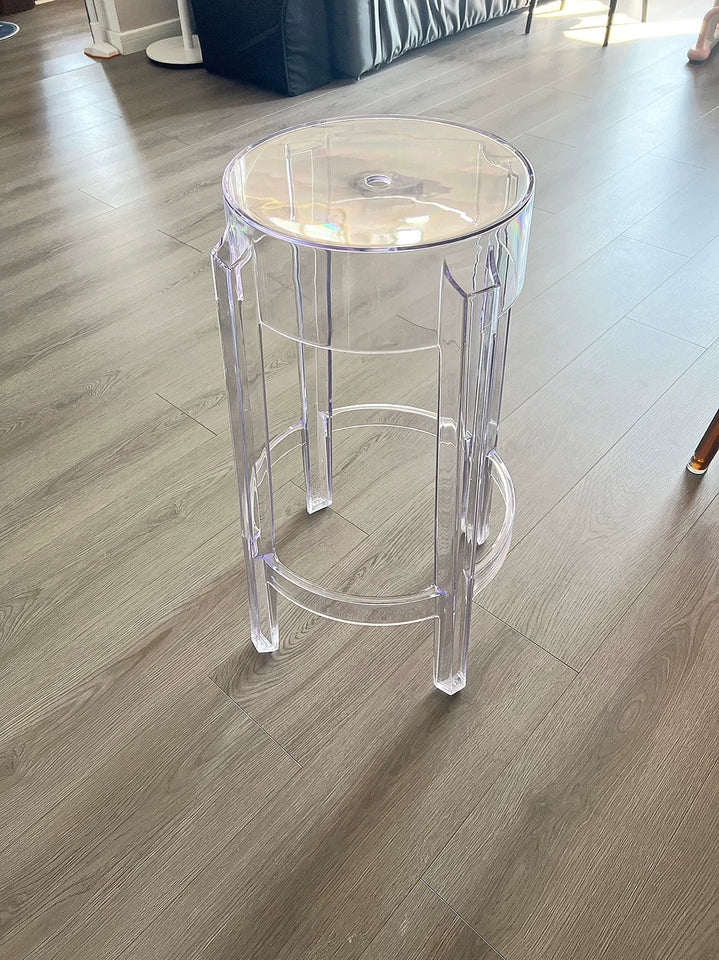 Chic Transparent Acrylic Bar Stool Modern Fashion High Seat Simple Plastic Bar Stool Design Taj Home Store