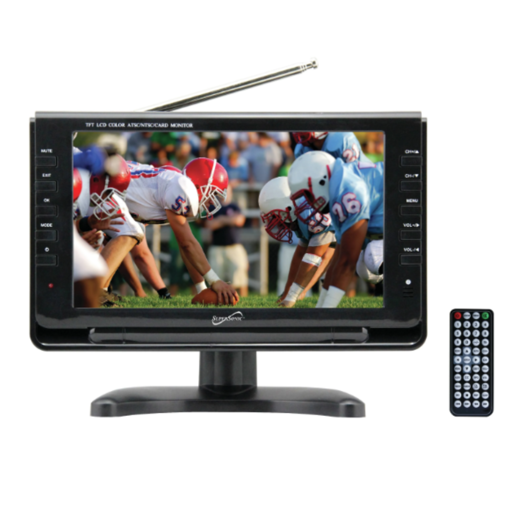 Supersonic 7" Portable Digital LCD TV with USB & SD Inputs, 12 Volt ACDC Compatible for RVs (SC-195) Jupiter Gear Home