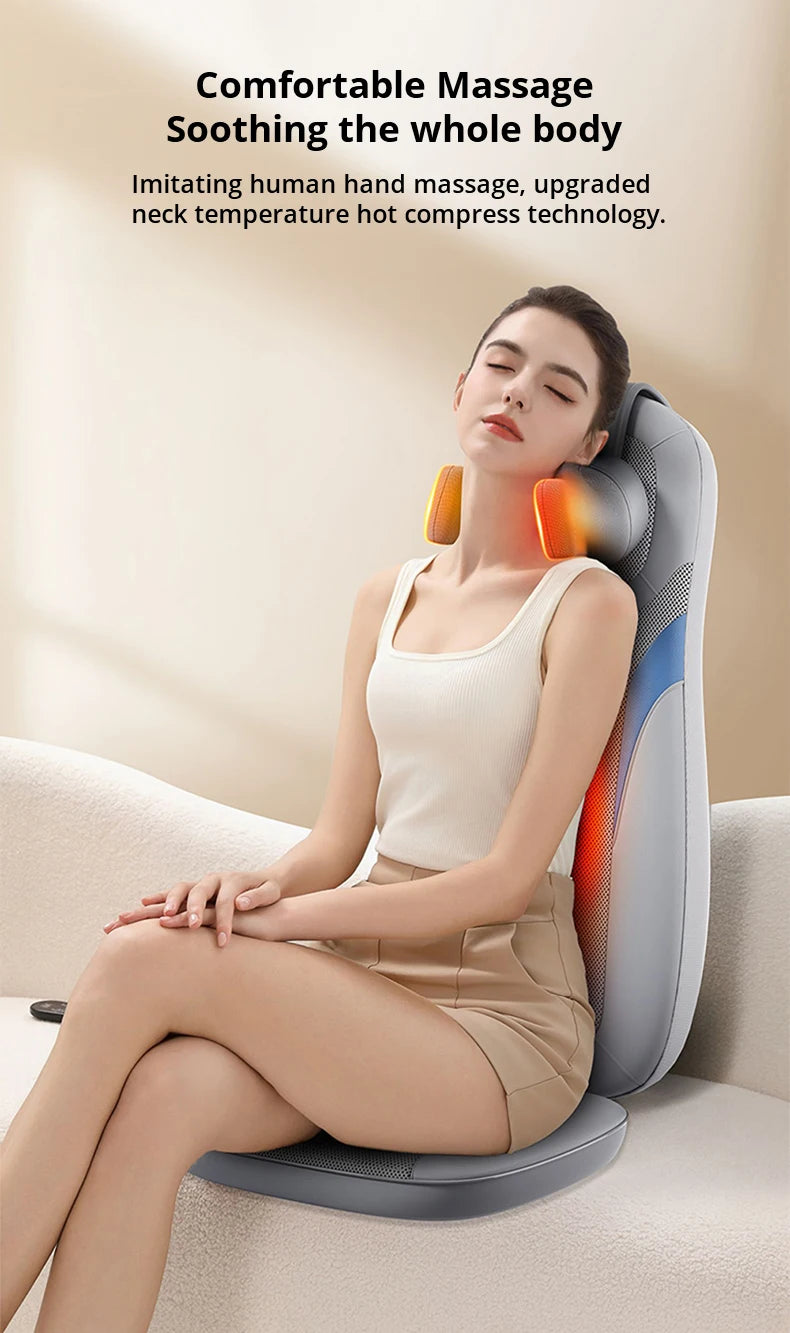 3D Multifunctional Waist and Back Massage Chair Shoulder and Cervical Kneading Tuina Hips Vibration Full Body Massager Taj Home Store