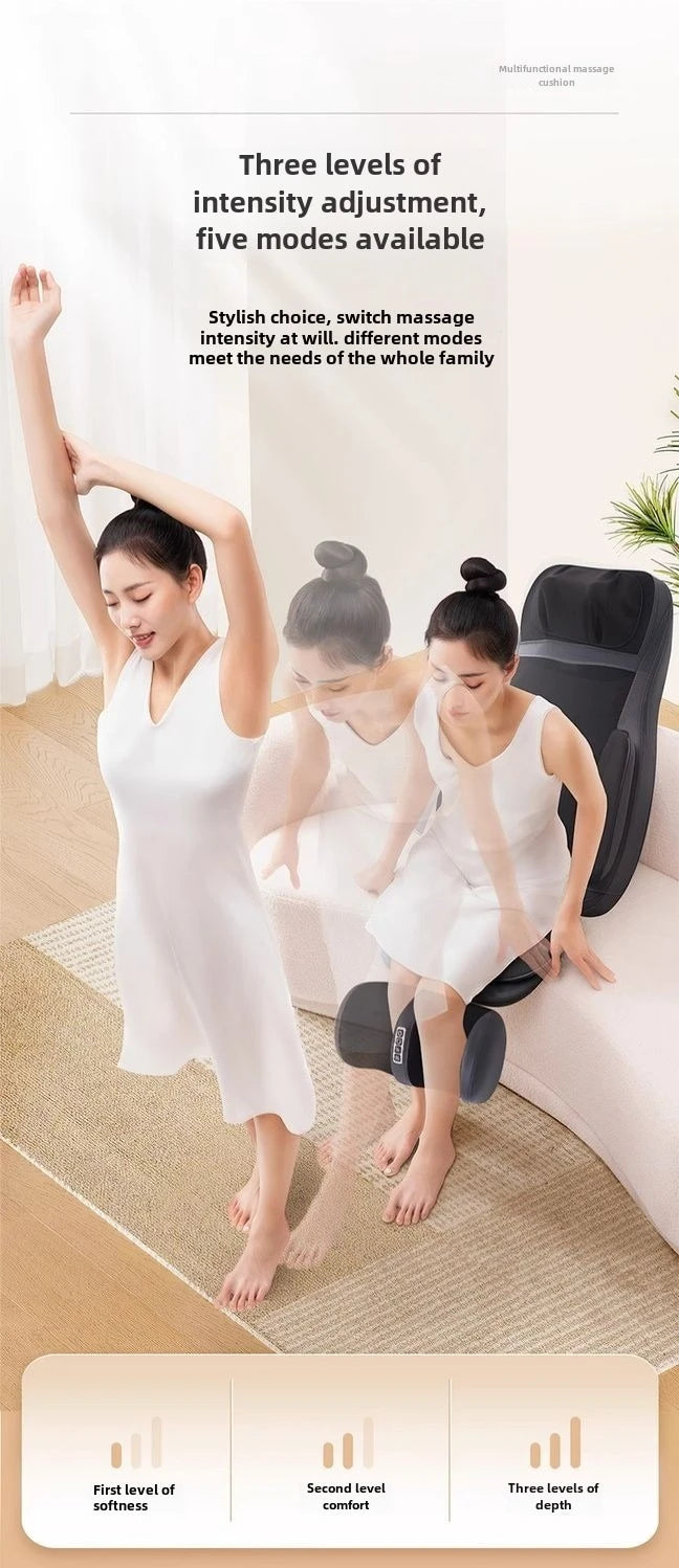 Shiatsu Neck Back Massager with Heat, 2D ro 3D Kneading Massage Chair Pad, Adjustable Compression Seat Massager for Full Body Taj Home Store