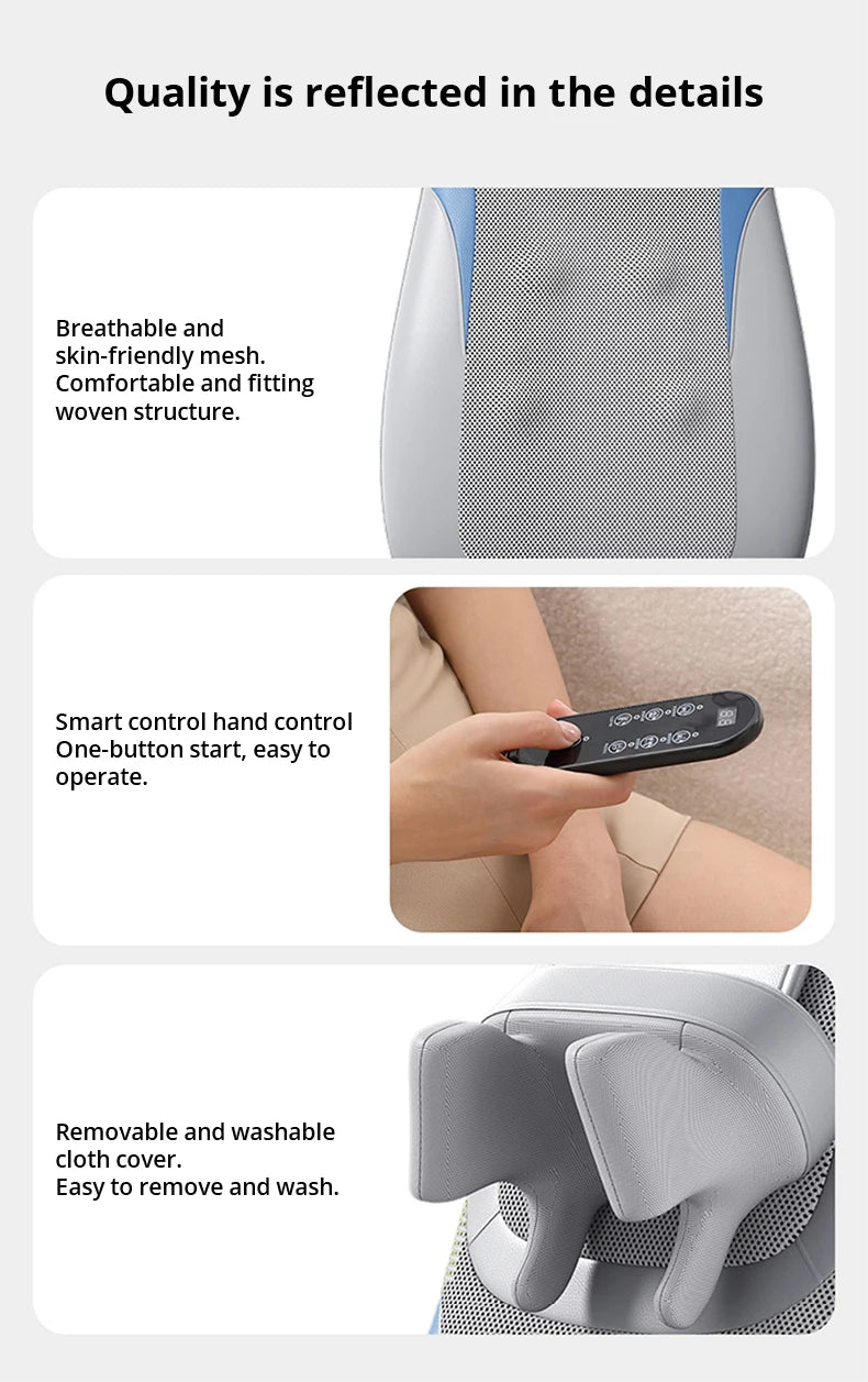 3D Multifunctional Waist and Back Massage Chair Shoulder and Cervical Kneading Tuina Hips Vibration Full Body Massager Taj Home Store