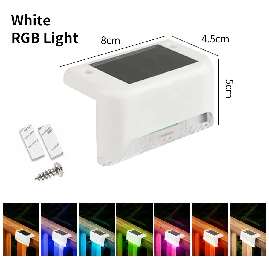 LED Solar Deck Lights Outdoor Solar Light Waterproof Solar Stairs Light Garden Decoration Patio Fence Step Yard Outside Lighting