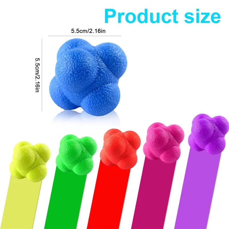 Rubber Bounce Reaction Balls for Hand Eye Coordination Speed Reflex Training Sensory Indoor Oudtoor Sports Exercise Kid Adults Taj Home Store